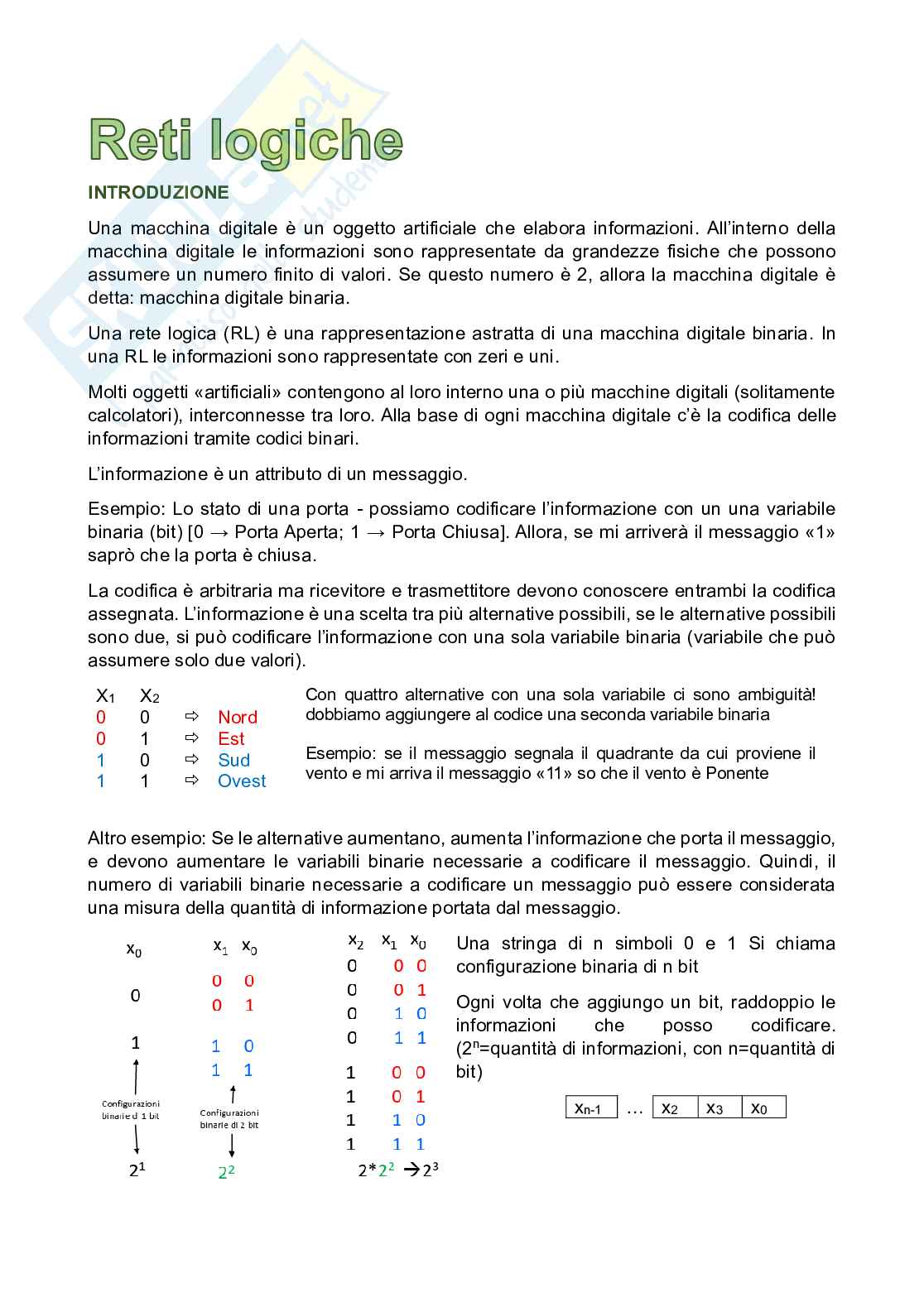 Appunti corso Reti logiche Pag. 1