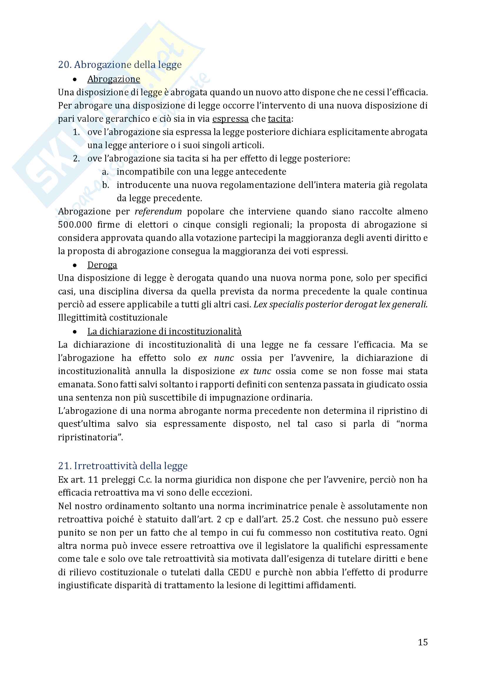 Riassunto diritto privato 1, prof. Passagnoli, Conte, Putortì, Manuale consigliato, Torrente, 22° ed Pag. 31