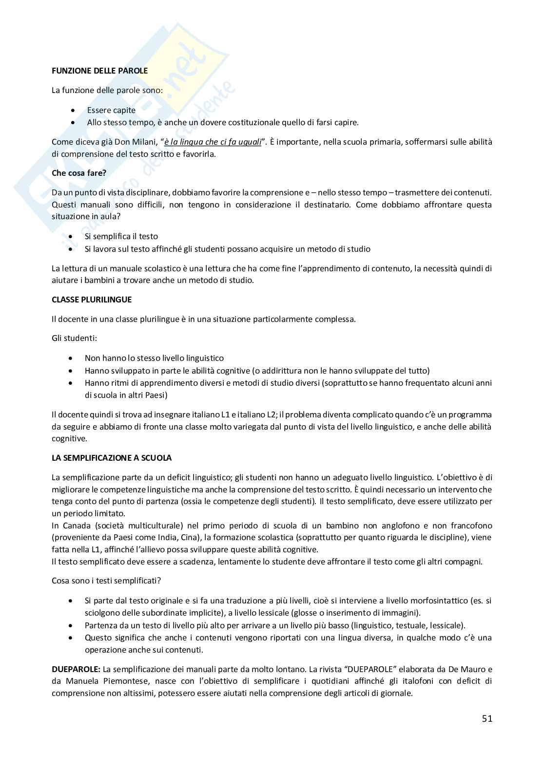 Appunti corso Didattica Italiana Pag. 51