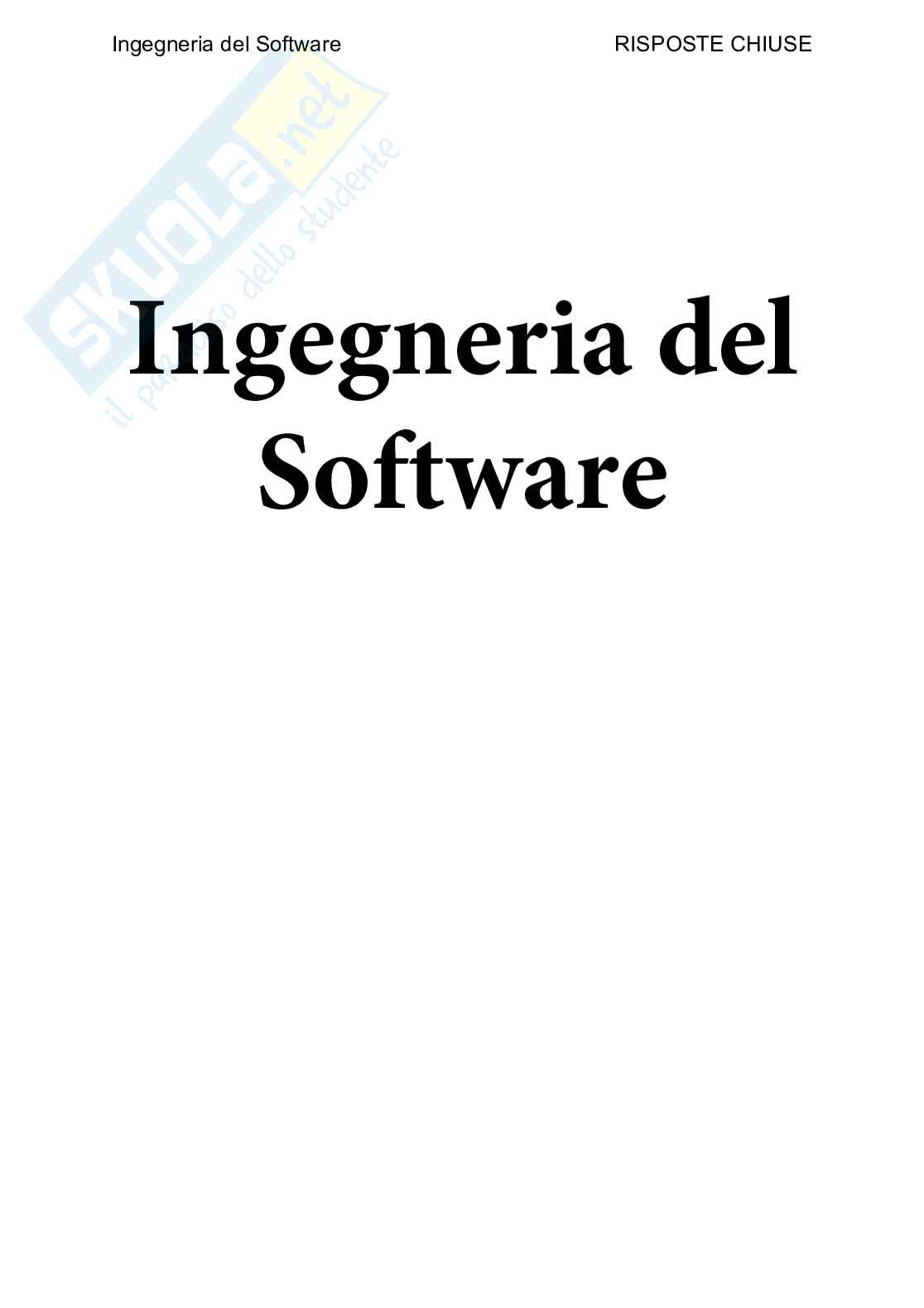 Ingegneria del software - Paniere compilato  Pag. 1