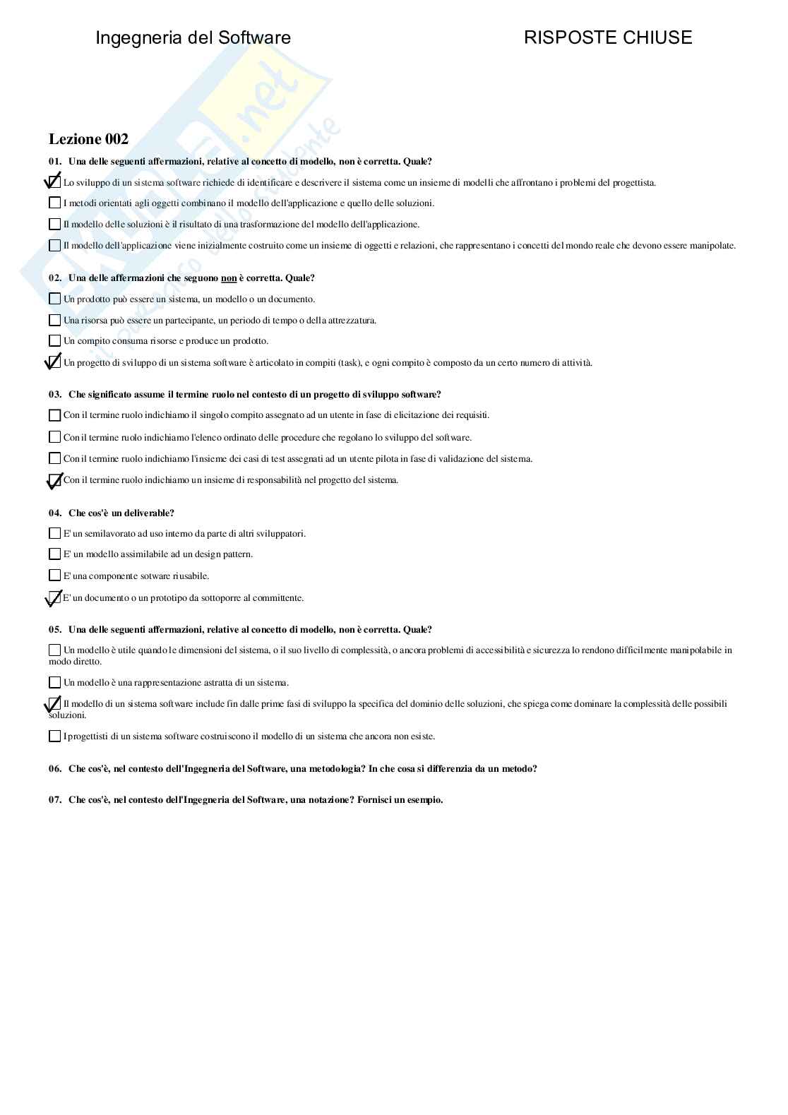 Ingegneria del software - Paniere compilato  Pag. 2