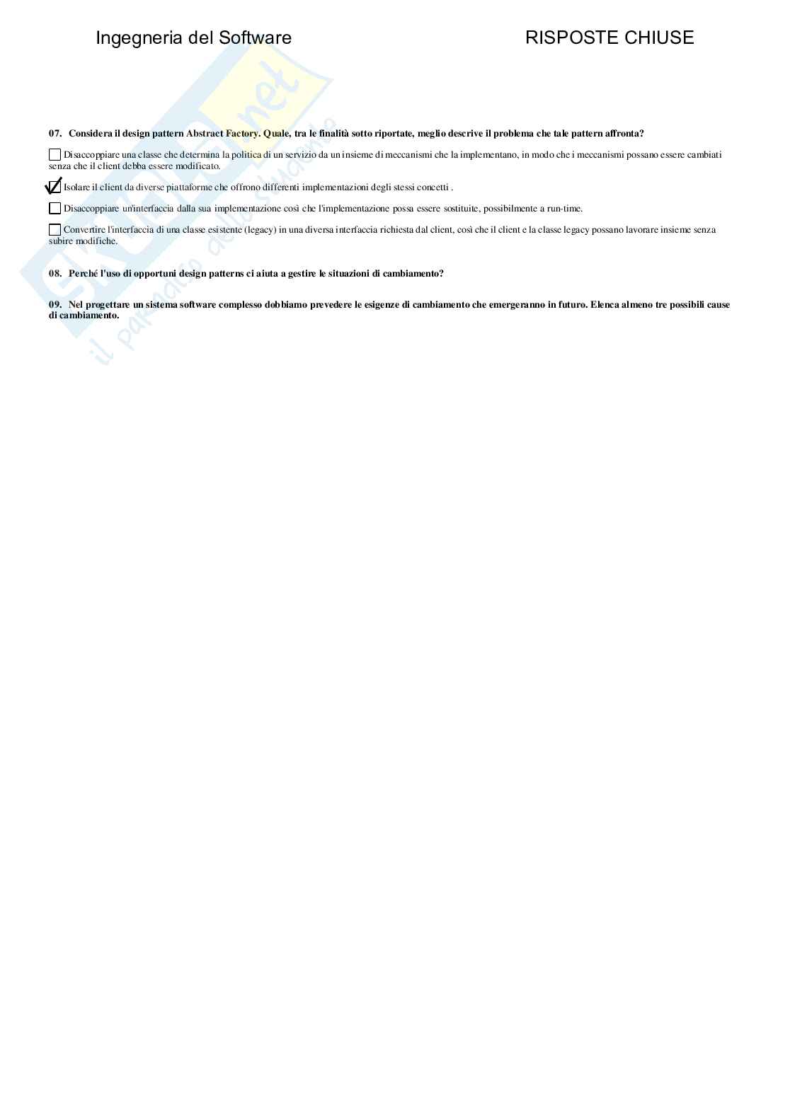 Ingegneria del software - Paniere compilato  Pag. 41