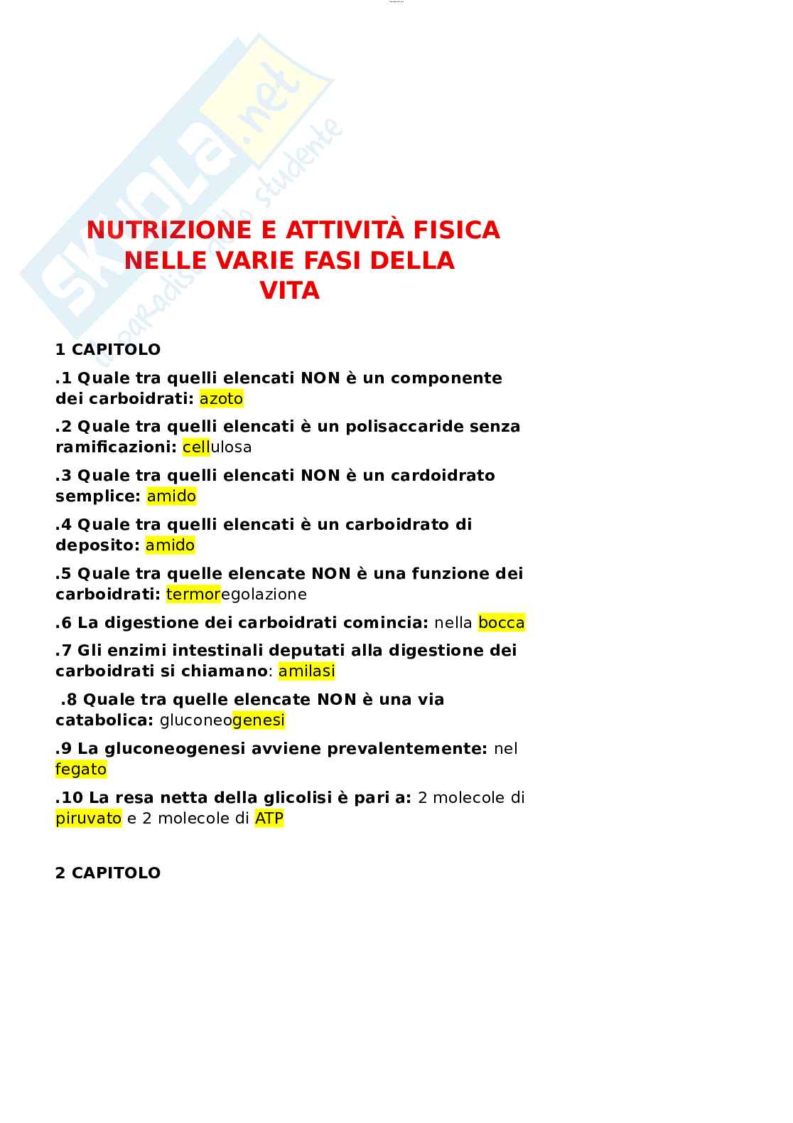 Paniere esame Nutrizione ed Endocrinologia Pag. 1