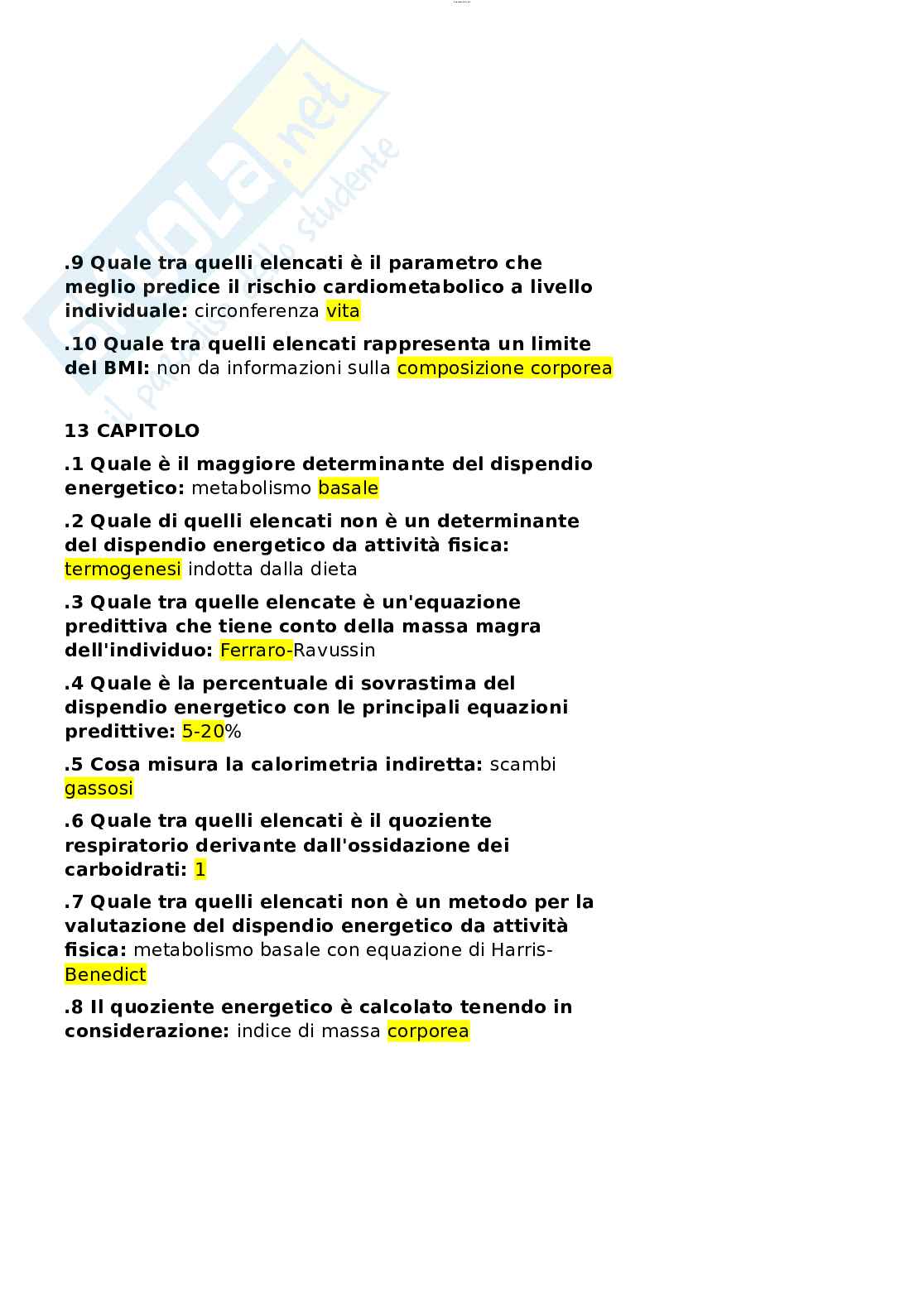 Paniere esame Nutrizione ed Endocrinologia Pag. 11