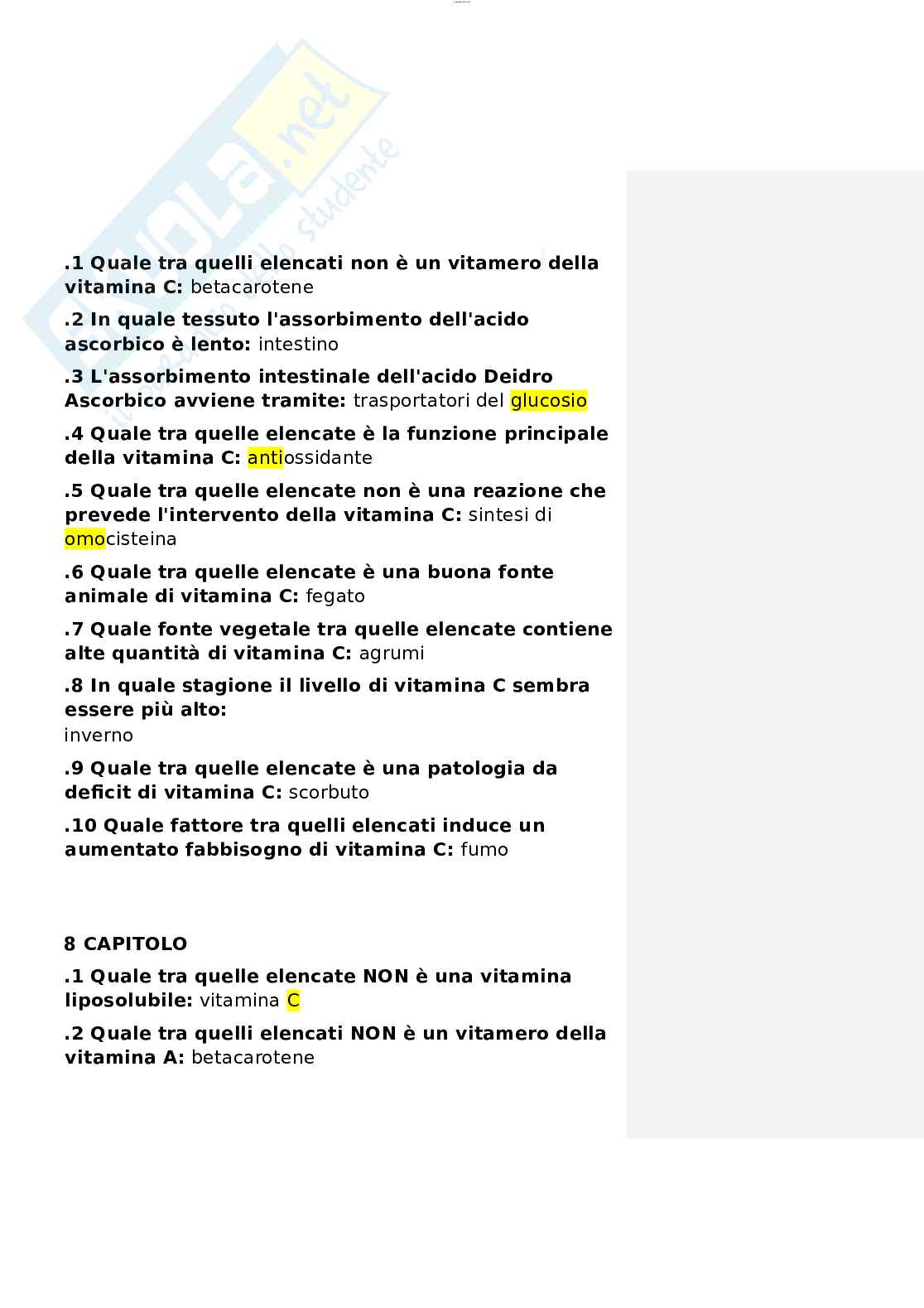 Paniere esame Nutrizione ed Endocrinologia Pag. 6