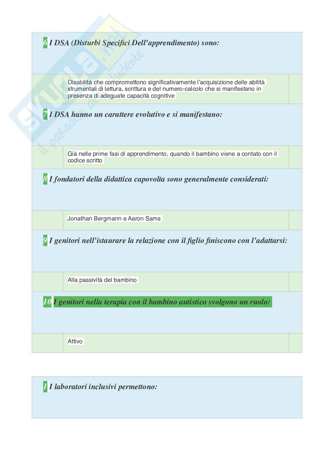 Tutte le 600 domande e risposte esame di Didattica Speciale - 104 Pagine - aggiornate a Novembre 2022 Pag. 16