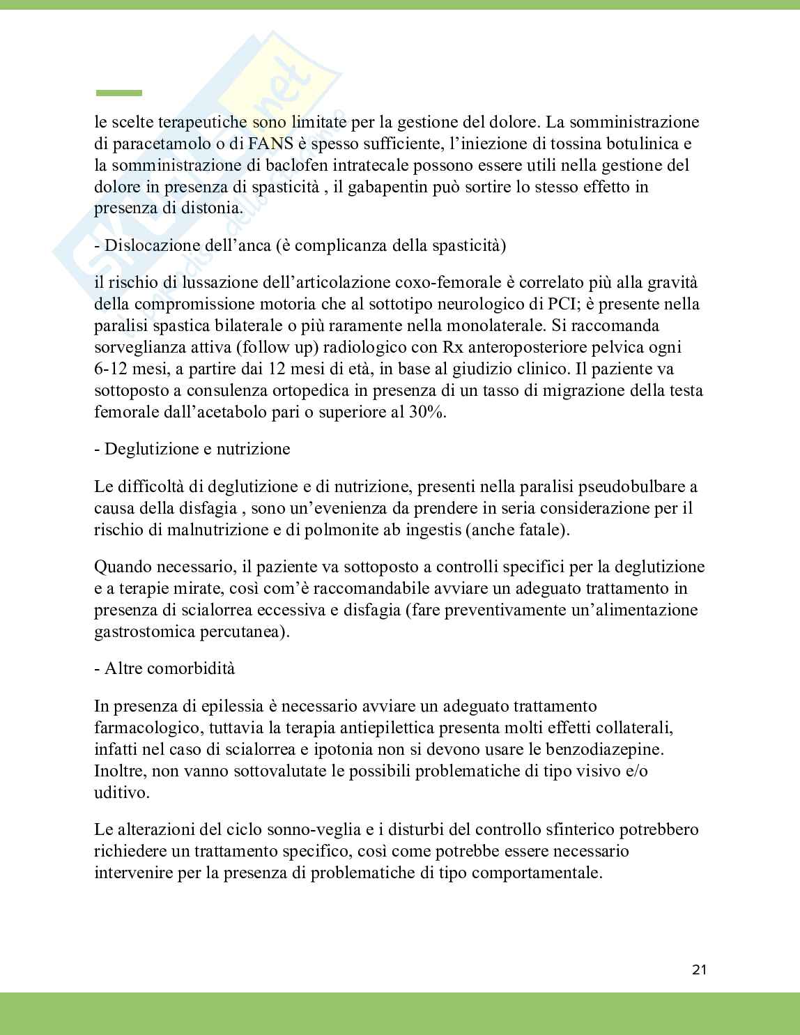 Paralisi cerebrali infantili Pag. 21