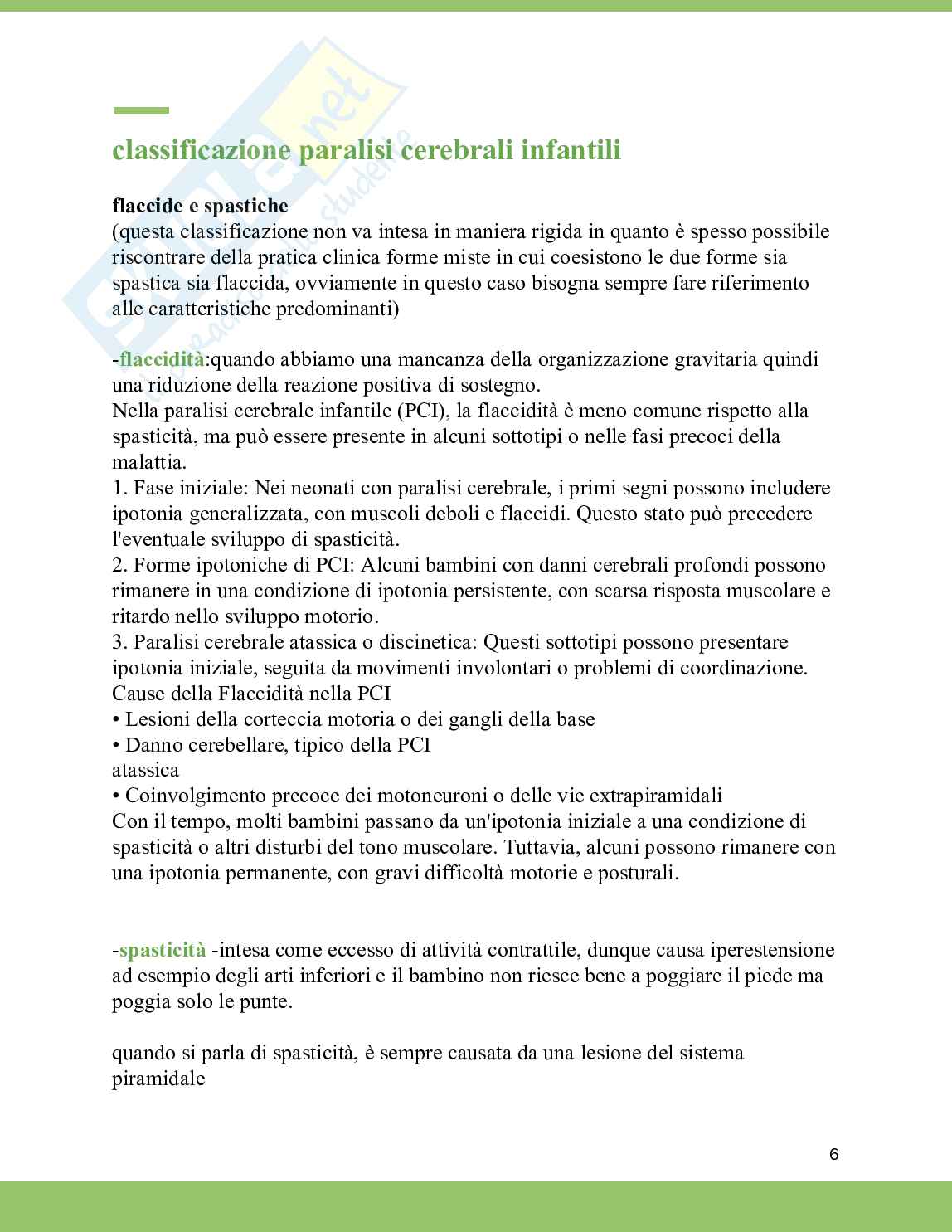 Paralisi cerebrali infantili Pag. 6