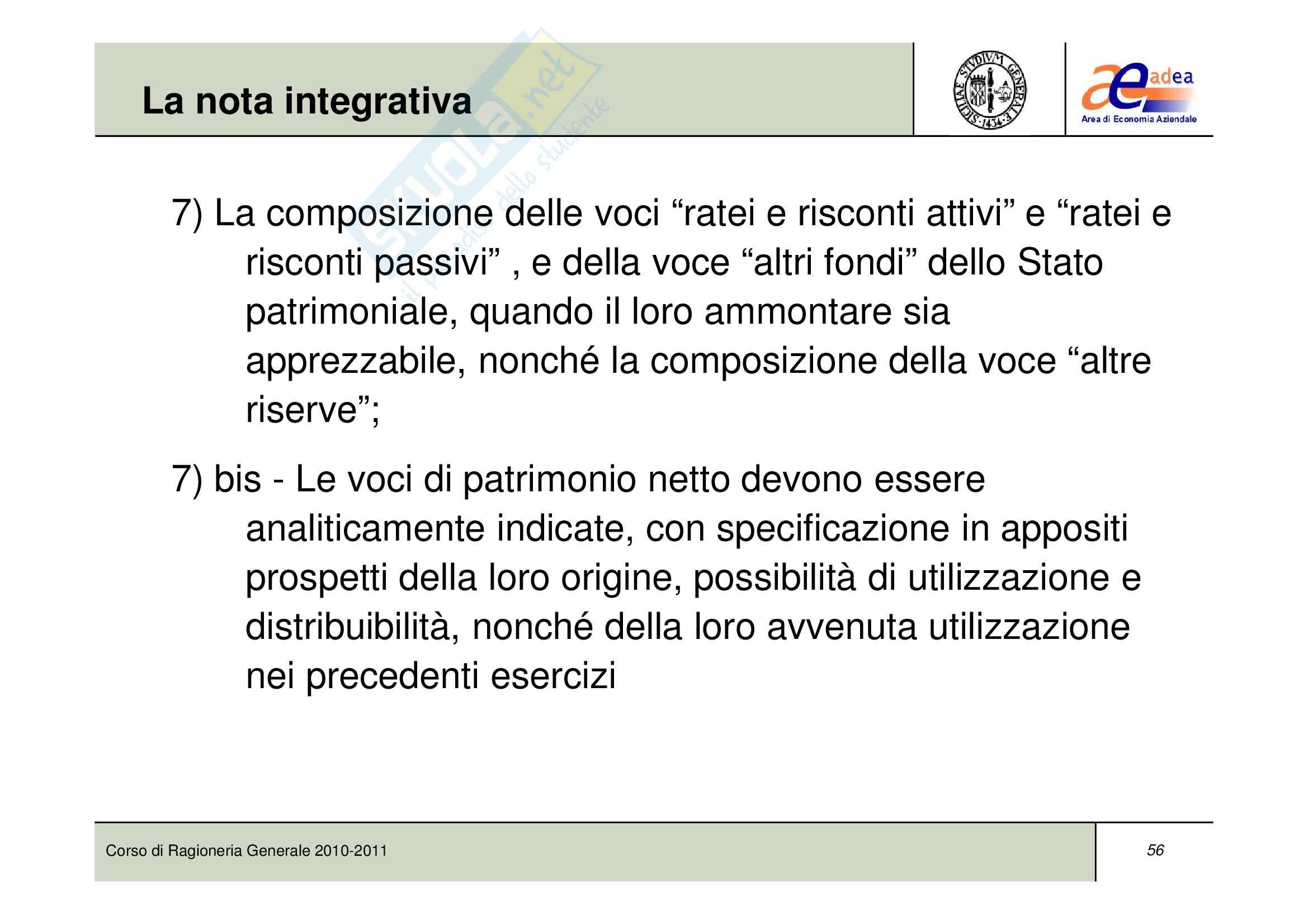 Ragioneria generale - il bilancio d'esercizio Pag. 56