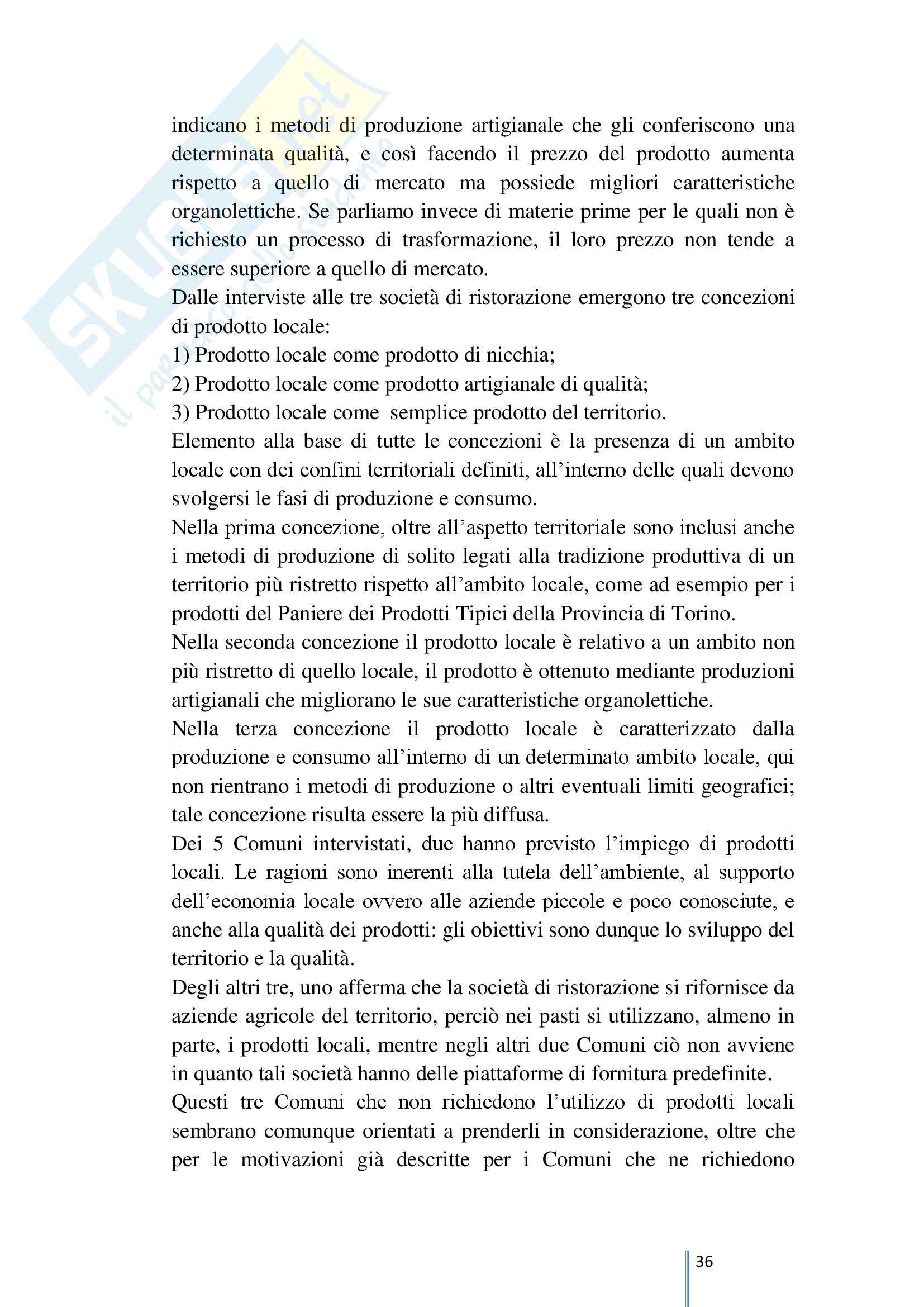 I prodotti locali e la ristorazione collettiva - Tesi triennale Pag. 36