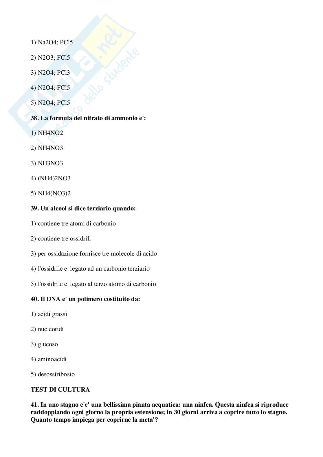 1997 Veterinaria:  test di ammissione Pag. 11