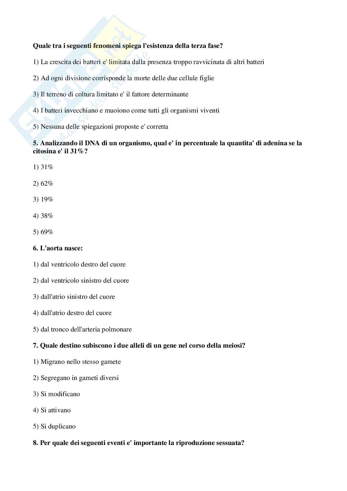 1997 Veterinaria:  test di ammissione Pag. 2