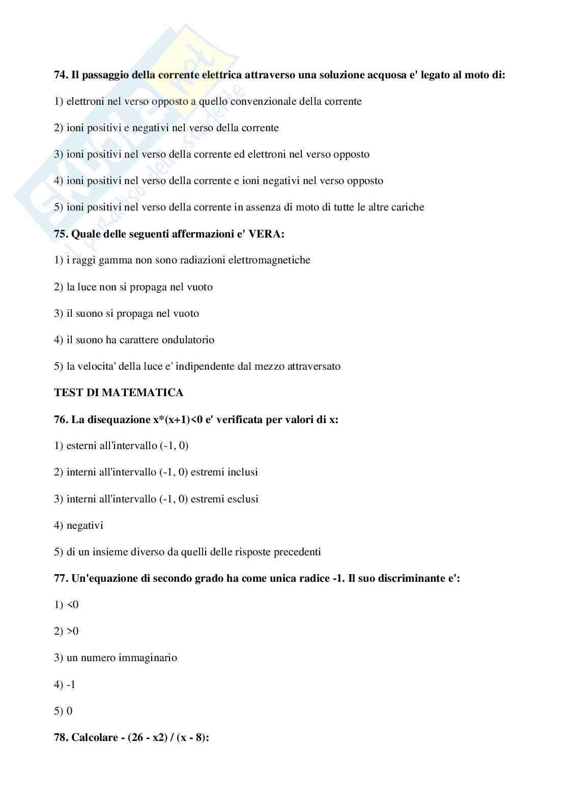 1997 Veterinaria:  test di ammissione Pag. 26