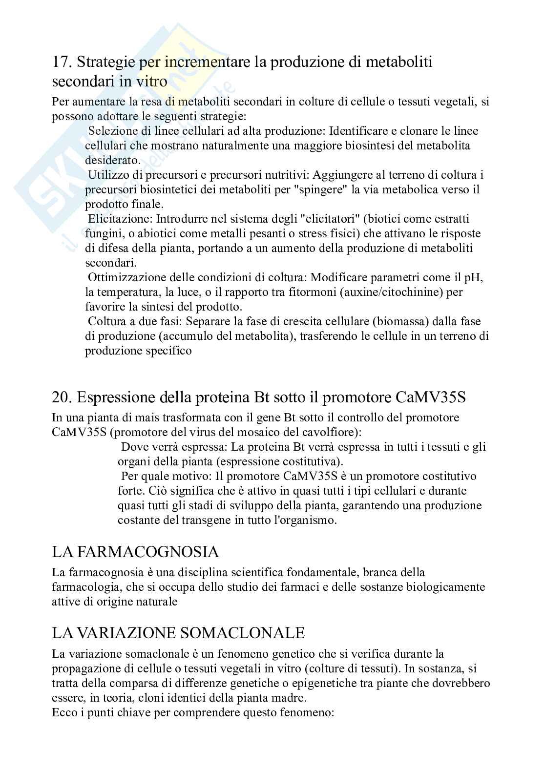 Biotecnologie vegetali  Pag. 1