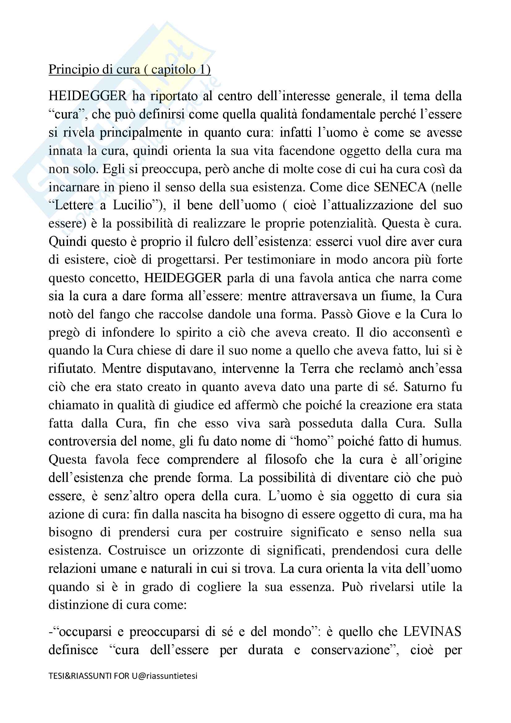 Appunti basati sul testo Aver cura della vita della mente ( Luigina Mortari) Pag. 1