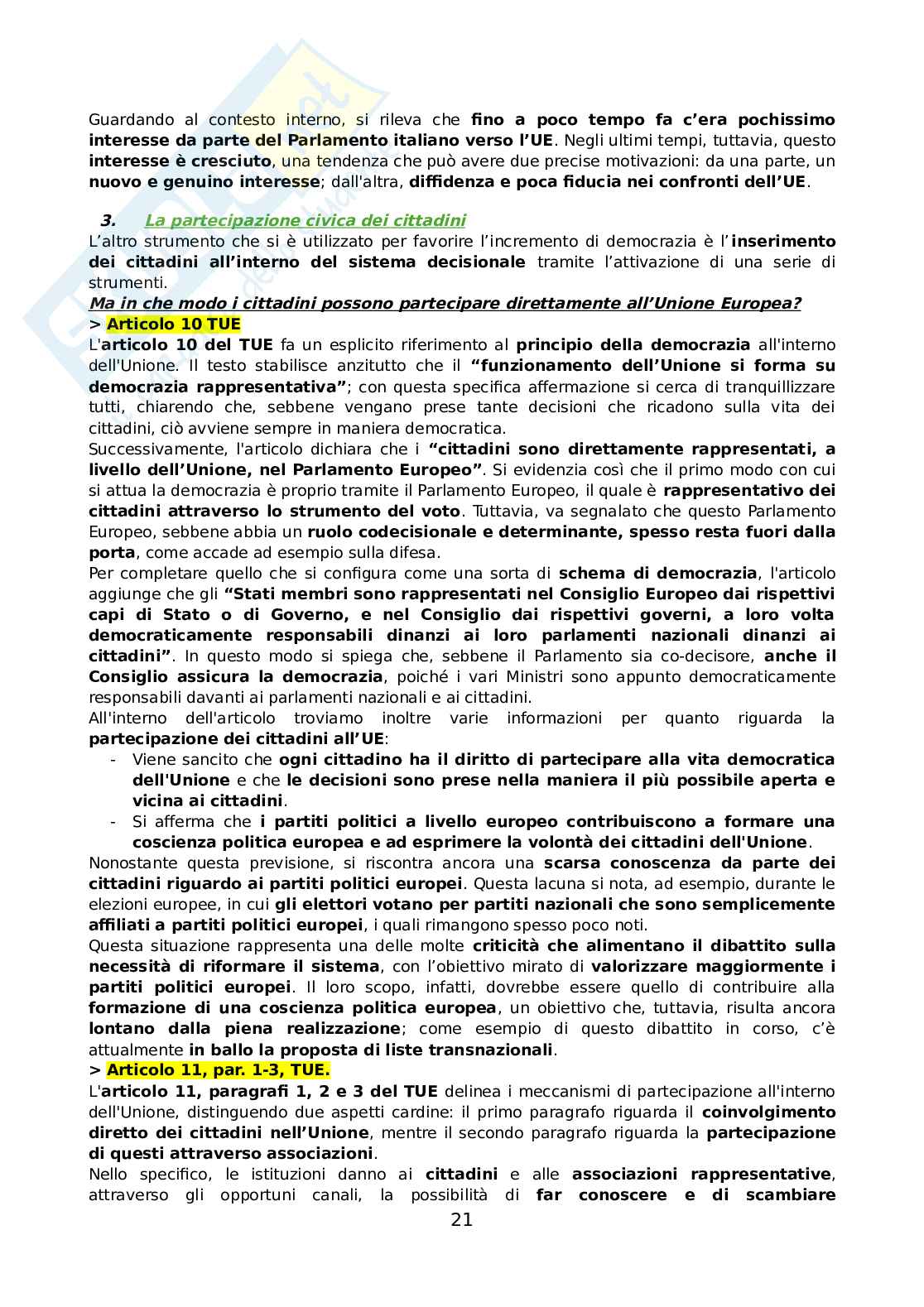 Riassunto esame Diritto dell'Unione Europea, Prof. Adinolfi Adelina, libro consigliato Introduzione al diritto dell'Unione Europea, Gaja, Adinolfi Pag. 21