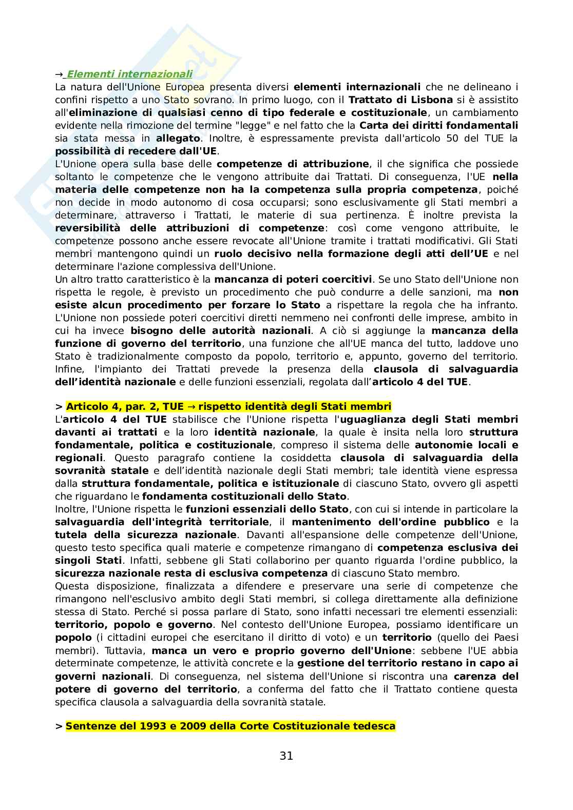 Riassunto esame Diritto dell'Unione Europea, Prof. Adinolfi Adelina, libro consigliato Introduzione al diritto dell'Unione Europea, Gaja, Adinolfi Pag. 31