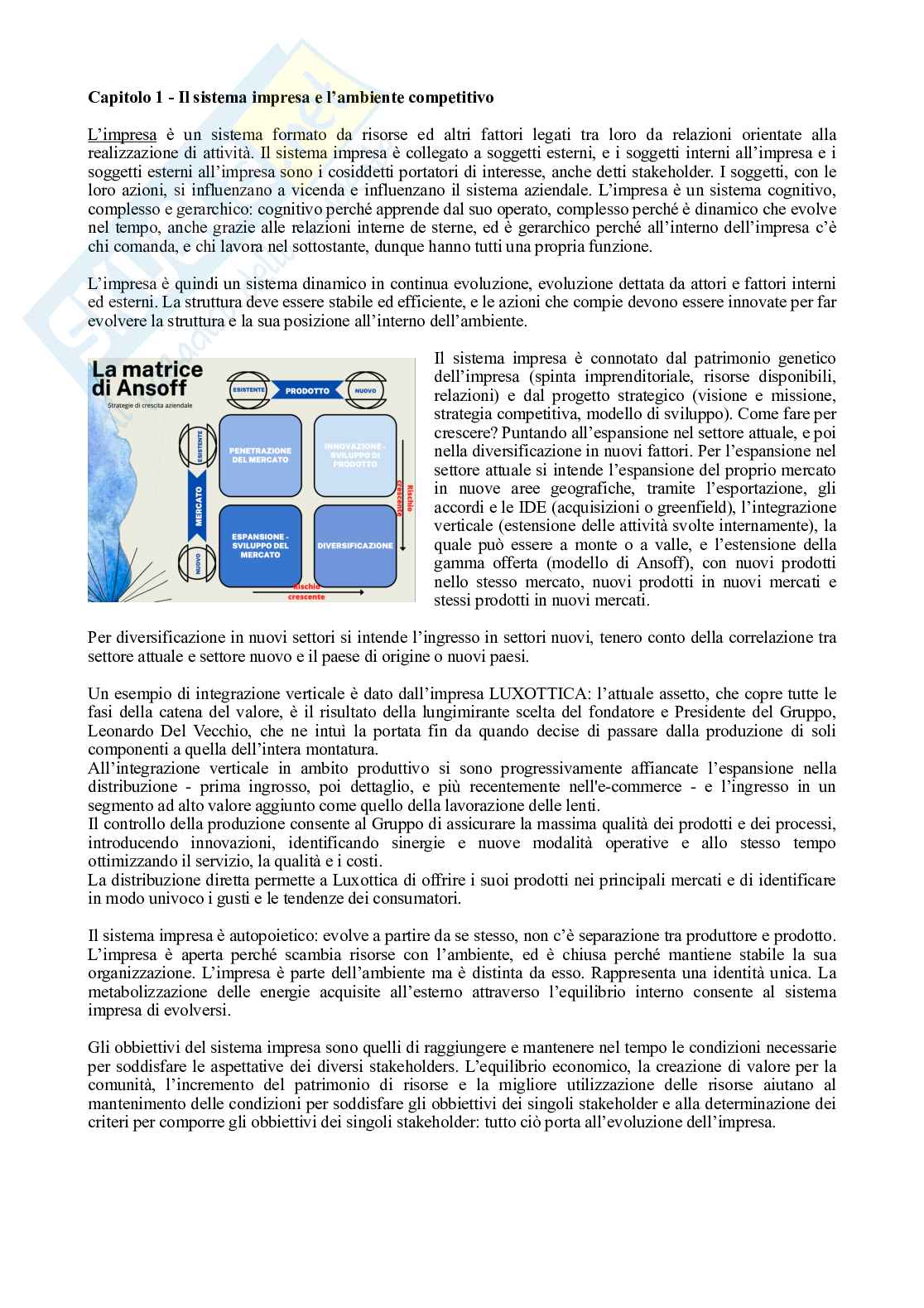 Appunti Economia e gestione delle imprese Pag. 2