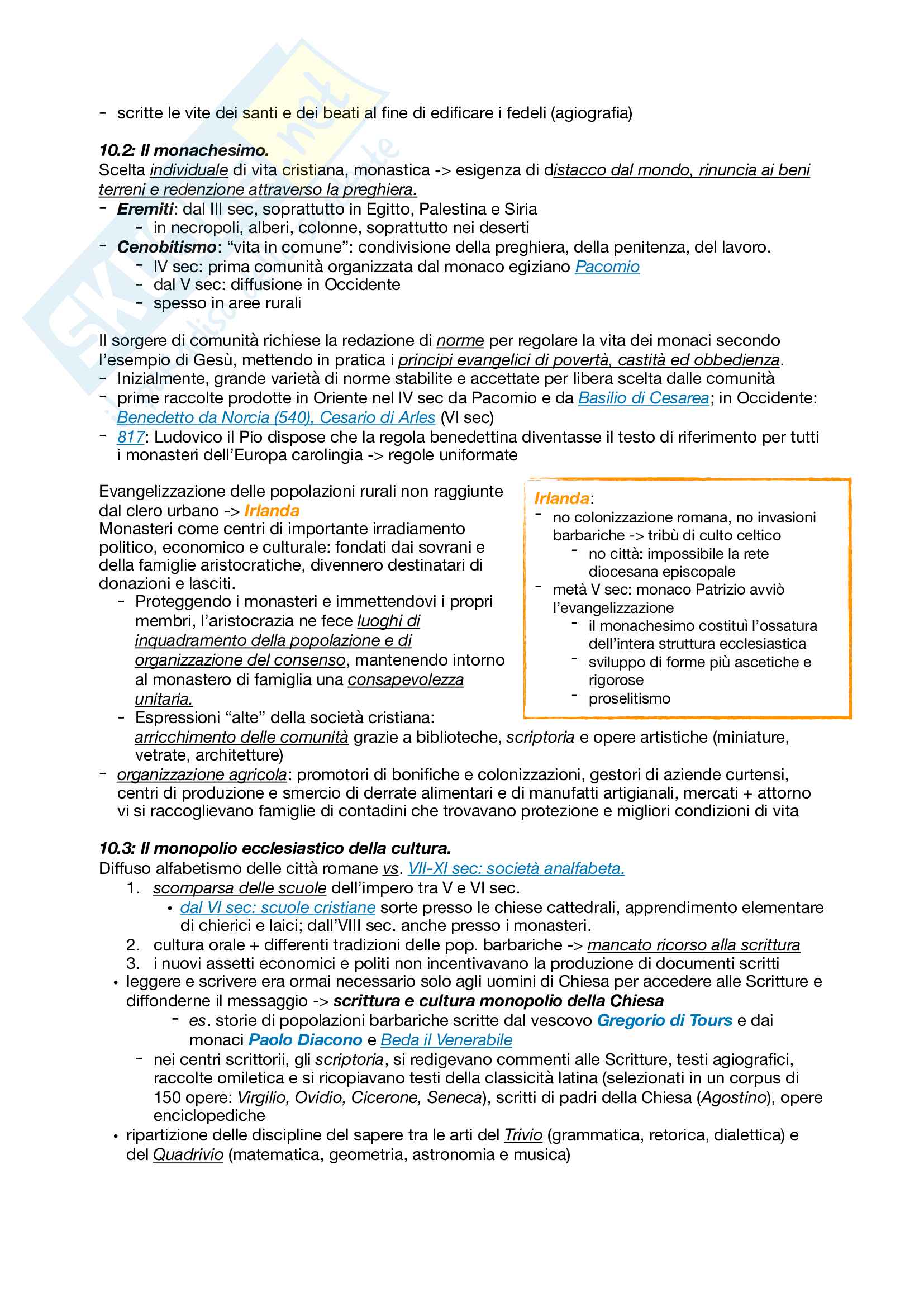 Riassunto esame storia medievale (istituzionale), prof. Lucioni, libro consigliato Manuale di storia medievale, Zorzi Pag. 16