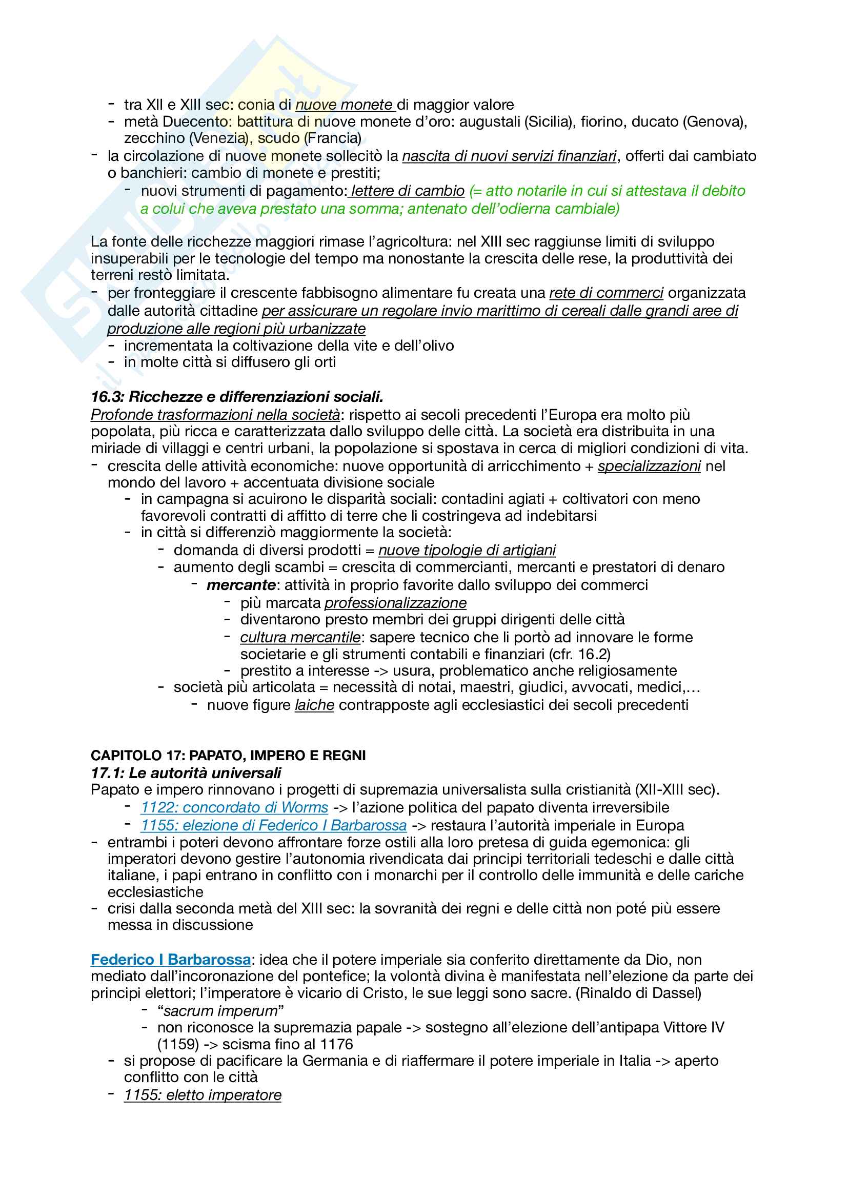 Riassunto esame storia medievale (istituzionale), prof. Lucioni, libro consigliato Manuale di storia medievale, Zorzi Pag. 31