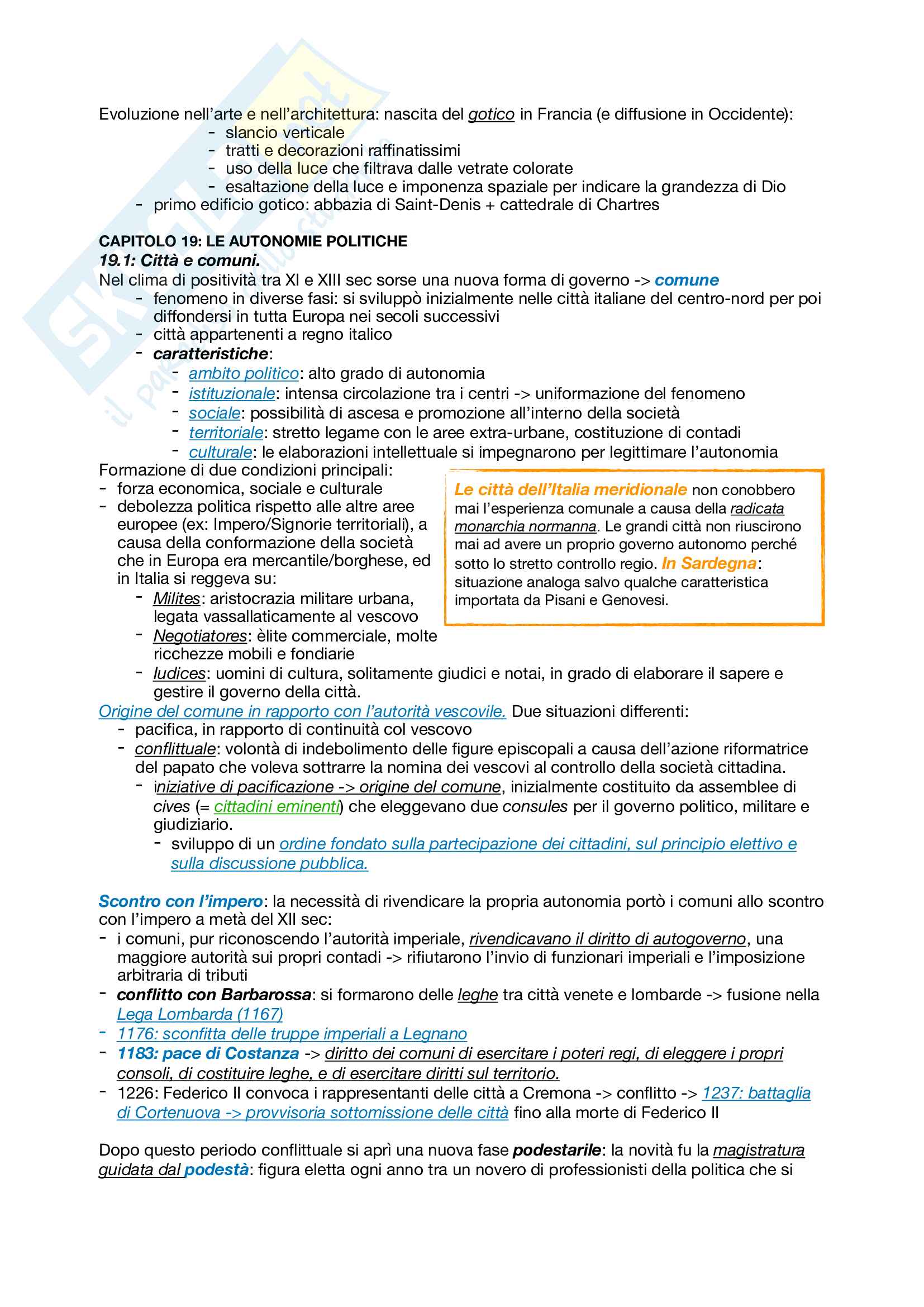 Riassunto esame storia medievale (istituzionale), prof. Lucioni, libro consigliato Manuale di storia medievale, Zorzi Pag. 36