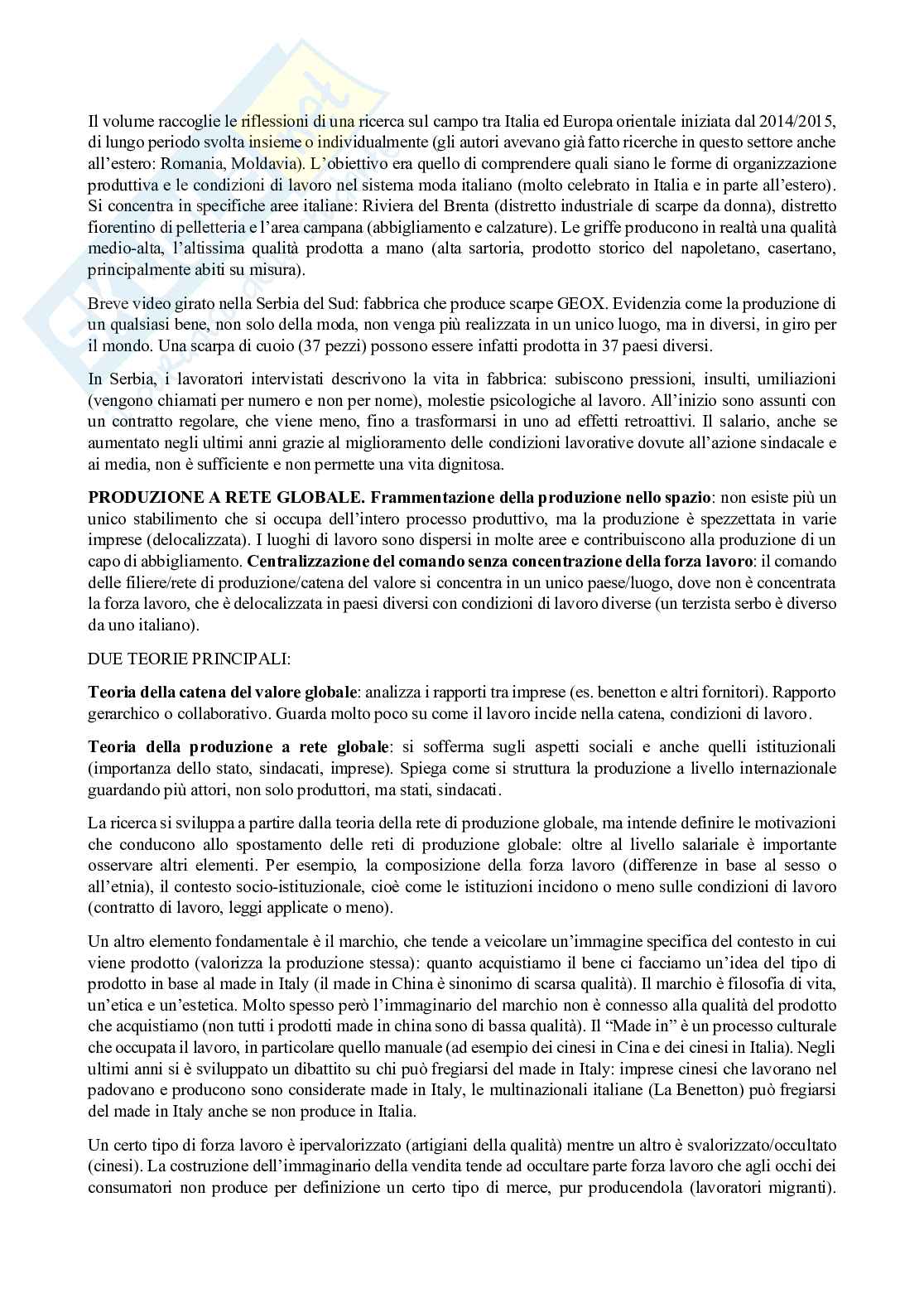 Riassunto esame Sociologia del lavoro, Prof. Vianello Francesca, libro consigliato I cieli e i gironi del lusso , Davide Bubbico Pag. 1