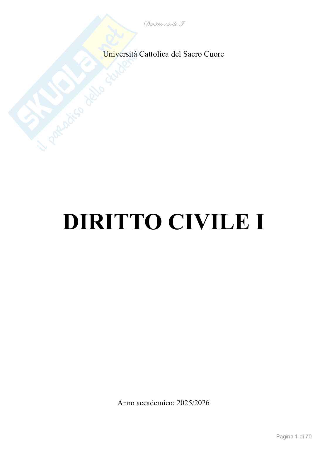 Diritto civile I  Pag. 1