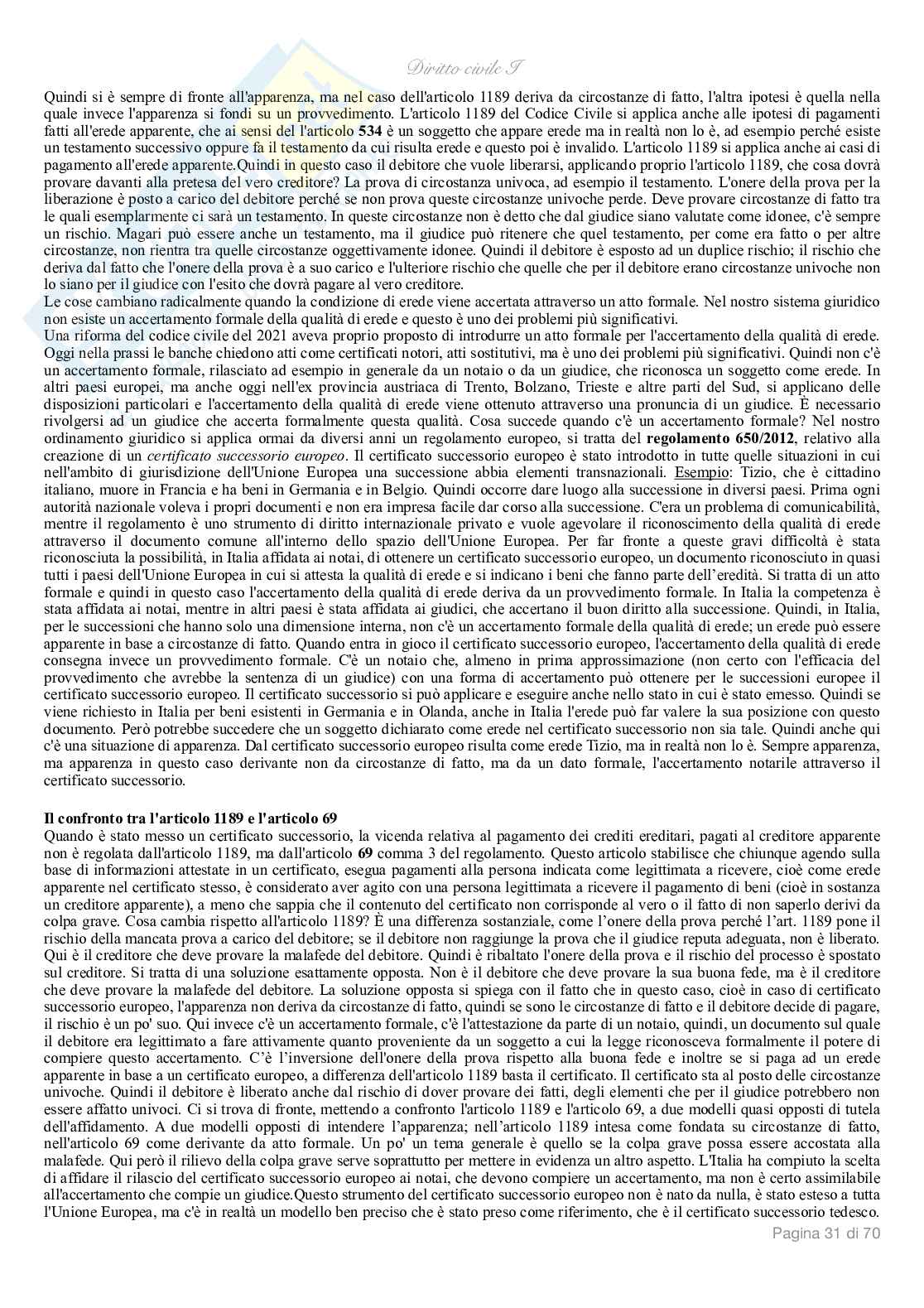 Diritto civile I  Pag. 31