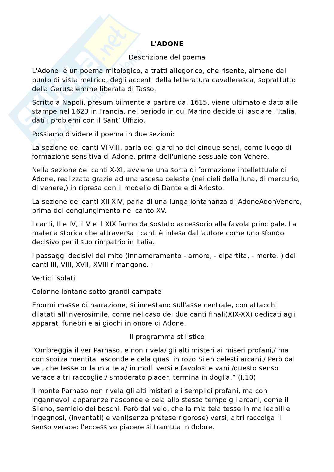 Appunti relativi ai video 3 e 4 di Letteratura italiana 2 Pag. 1