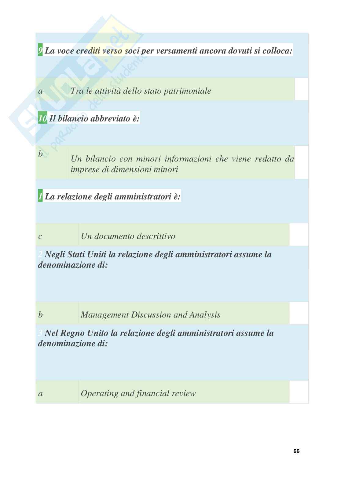 Domande e risposte Metodologie e determinazioni quantitative d’azienda Pag. 66