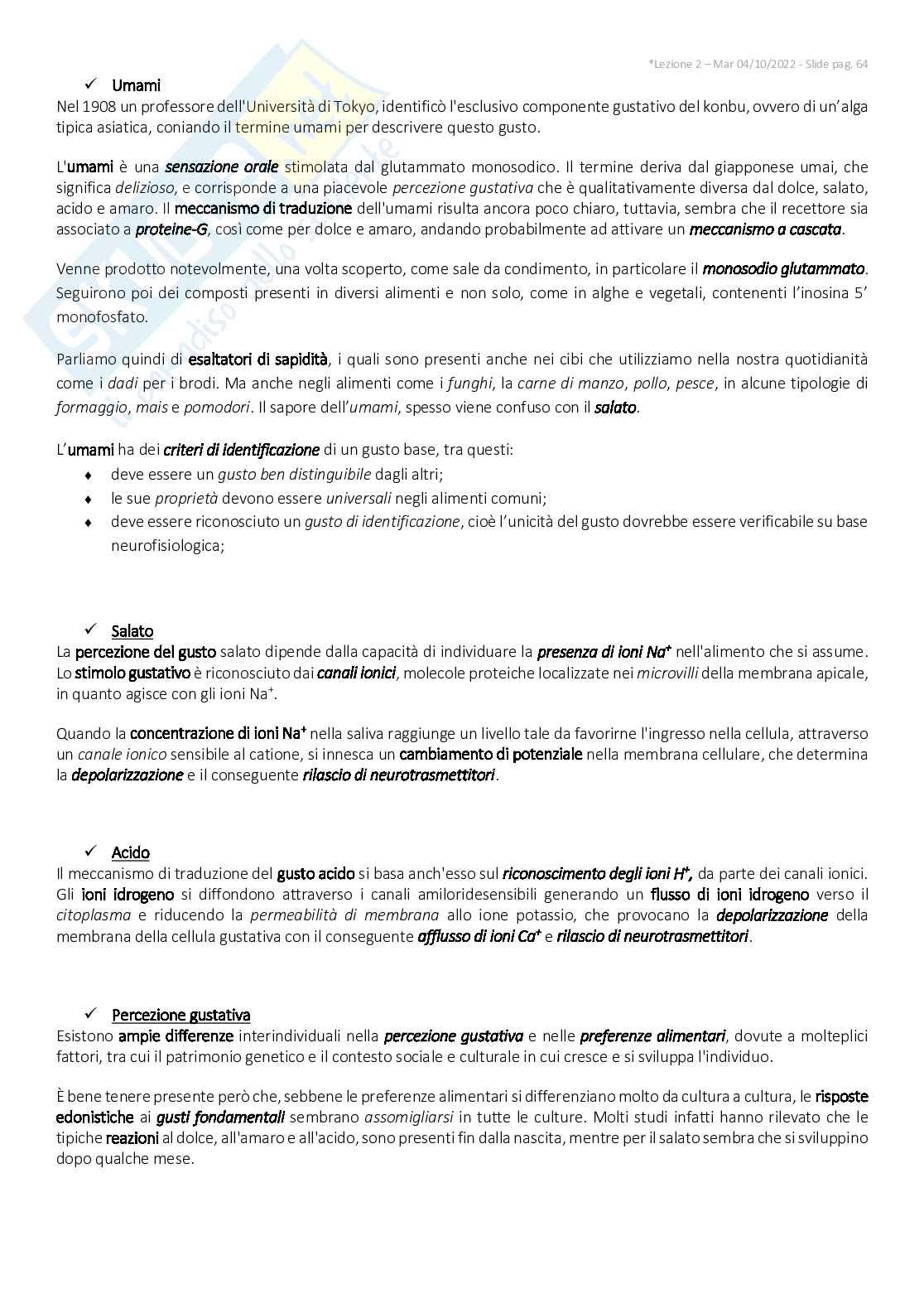 Riassunto esame Analisi sensoriale, Prof. Laureati Monica, libro consigliato Valutazione sensoriale, Ella Pagliarini Pag. 6
