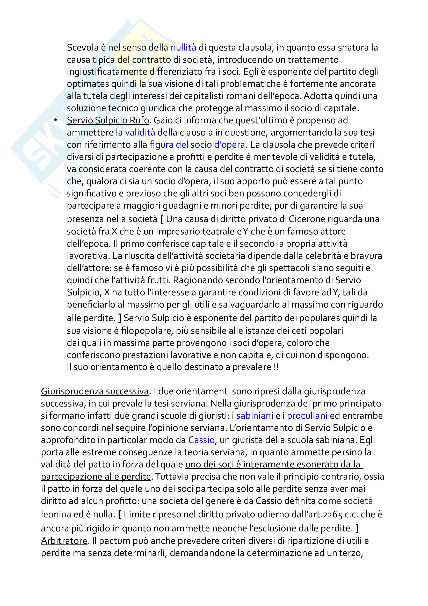 Riassunto esame di Diritto romano 2, prof. Pesaresi, libro consigliato Impresa e responsabilità a Roma nell'età commerciale, Serrao Pag. 31