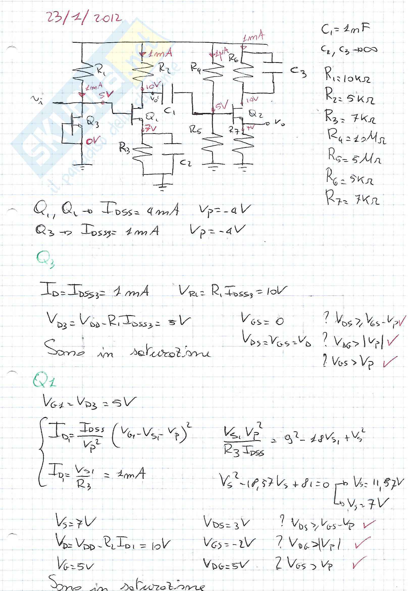 Elettronica Temi d'Esame Pag. 1