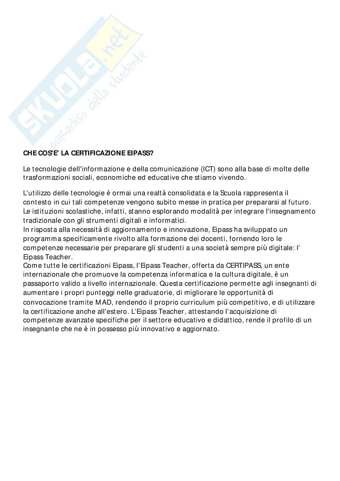 Eipass Teacher, tutti i 6 Moduli 2024 aggiornato alla certificazione - chiuse multiple banca dati Pag. 2