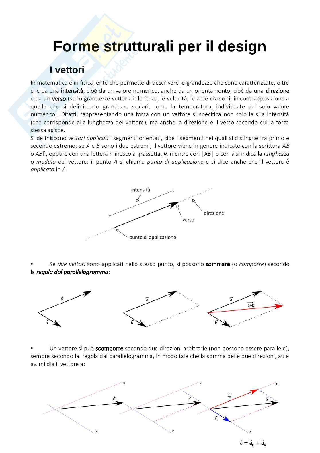 Appunti di Forme strutturali per il design Pag. 1