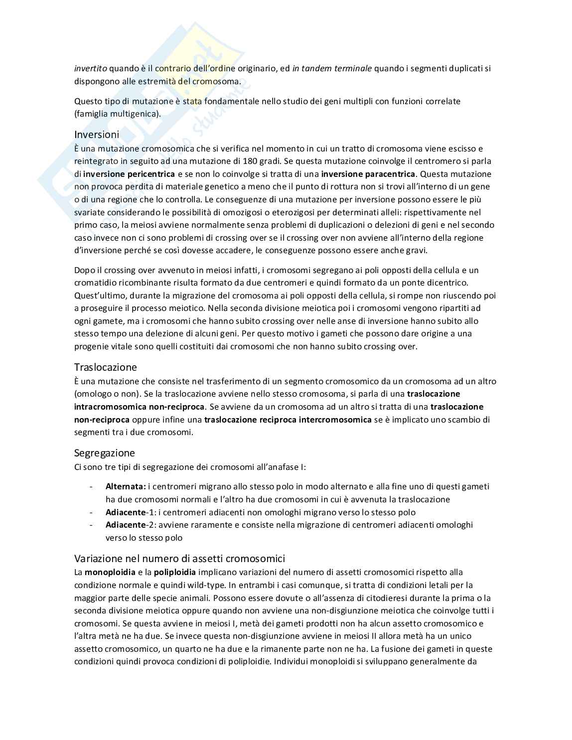 Appunti di GENETICA Pag. 26