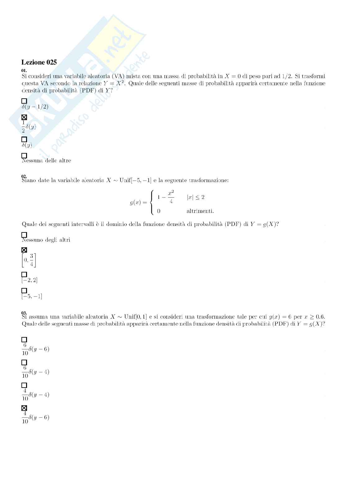 Segnali e sistemi – Paniere risposte chiuse completo – A.A. 2025/2026 Pag. 31
