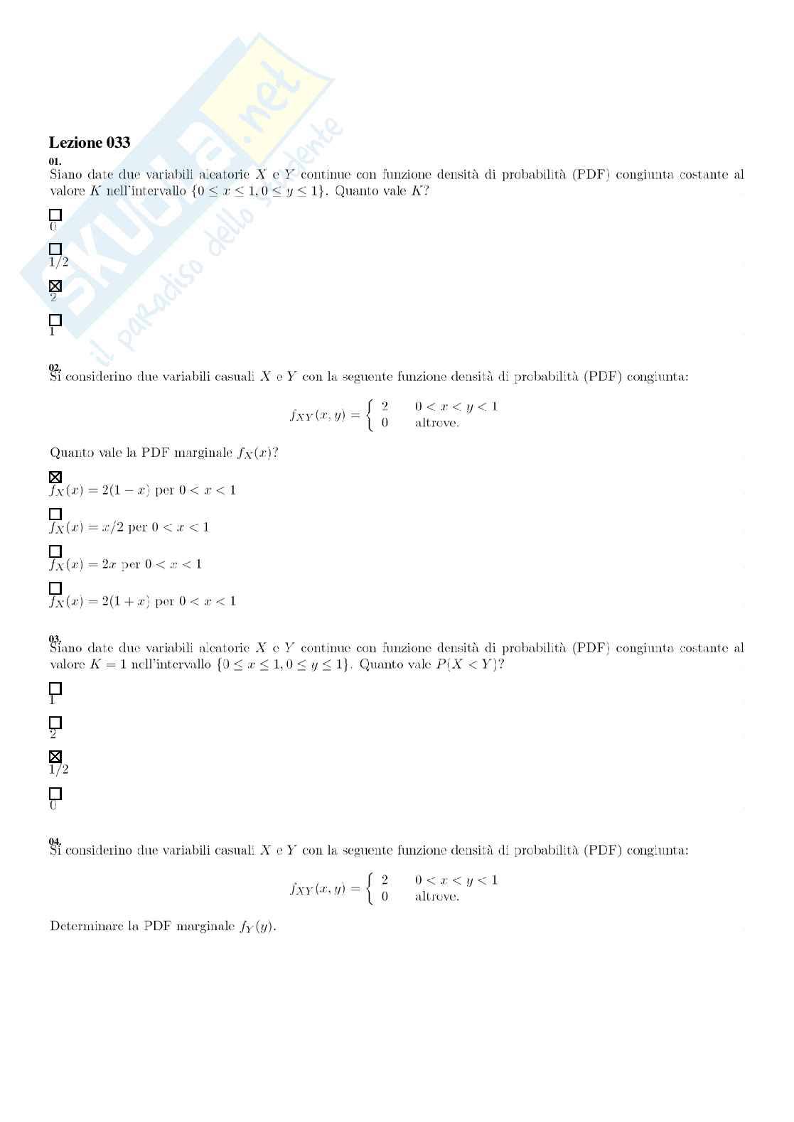 Segnali e sistemi – Paniere risposte chiuse completo – A.A. 2025/2026 Pag. 41