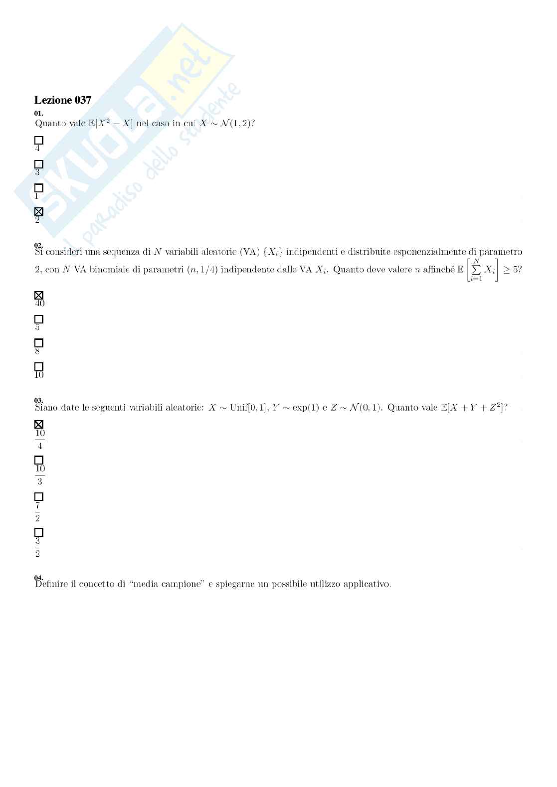 Segnali e sistemi – Paniere risposte chiuse completo – A.A. 2025/2026 Pag. 46