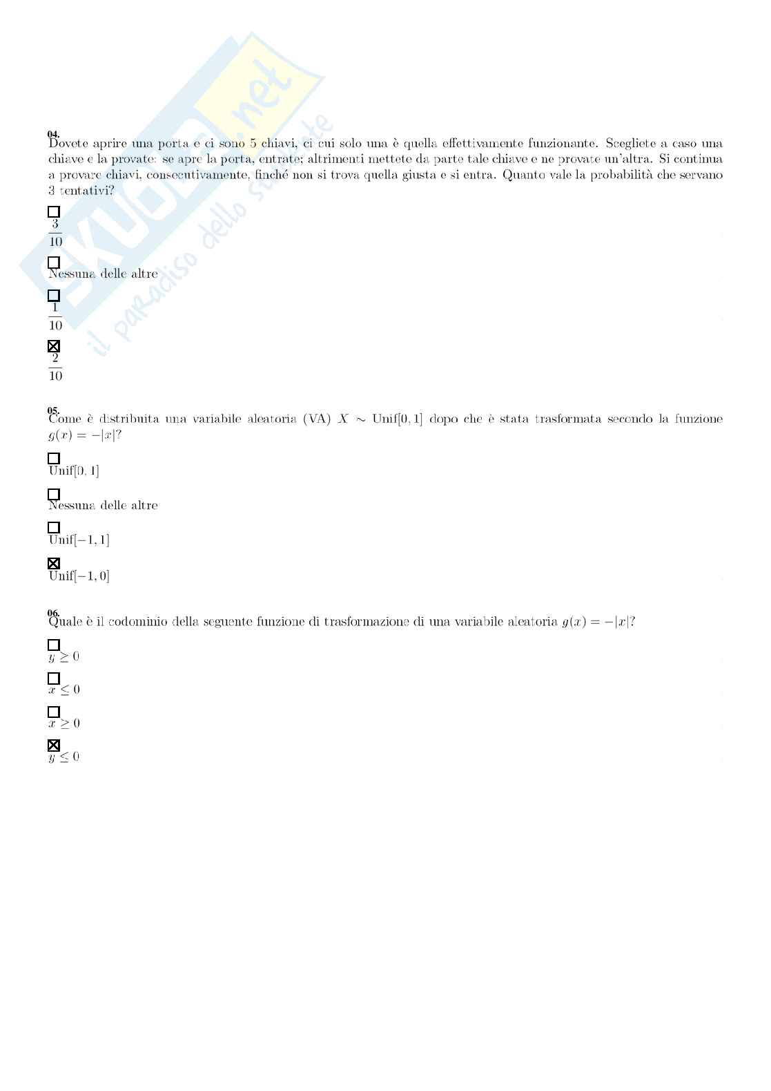 Segnali e sistemi – Paniere risposte chiuse completo – A.A. 2025/2026 Pag. 51