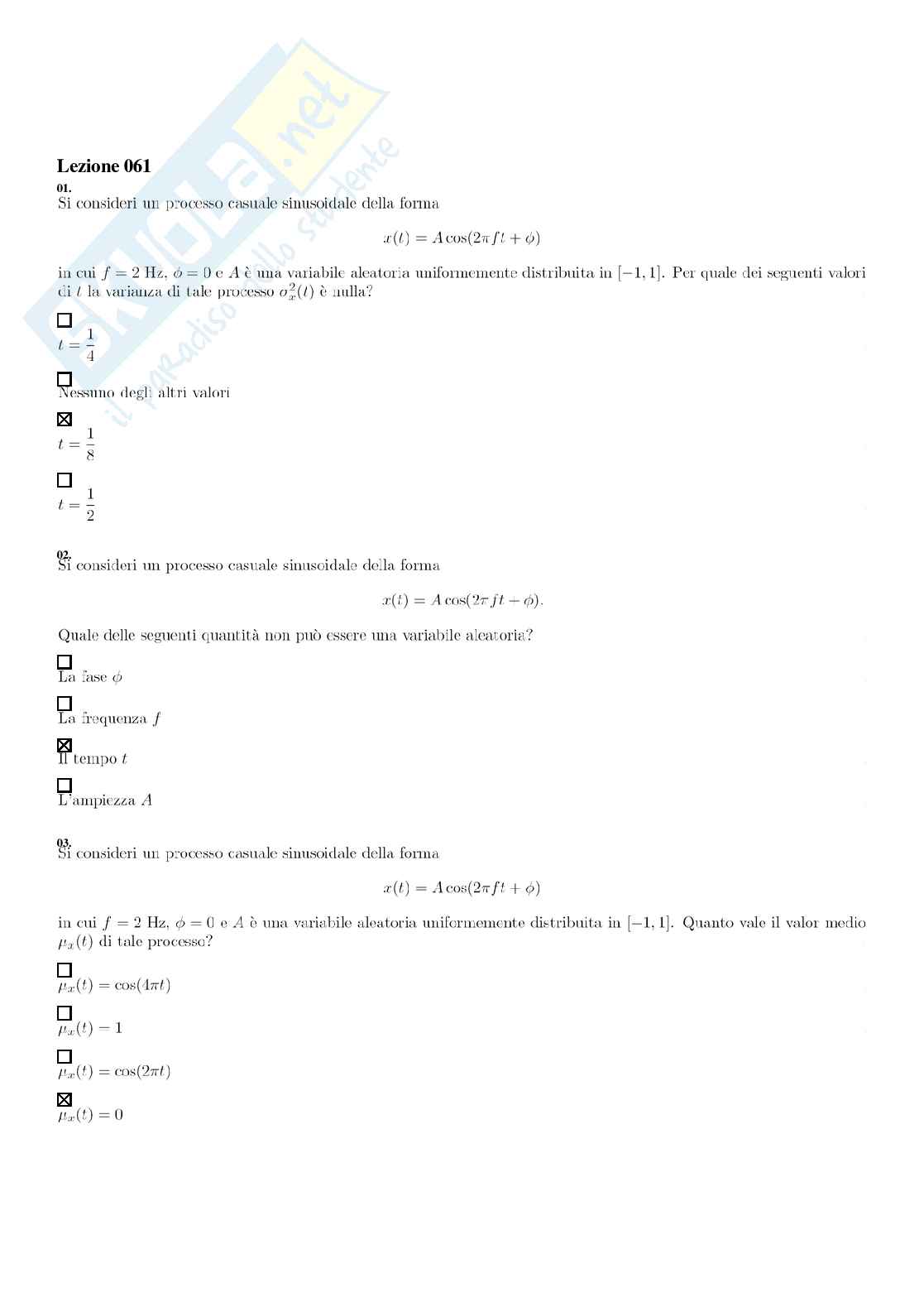 Segnali e sistemi – Paniere risposte chiuse completo – A.A. 2025/2026 Pag. 81