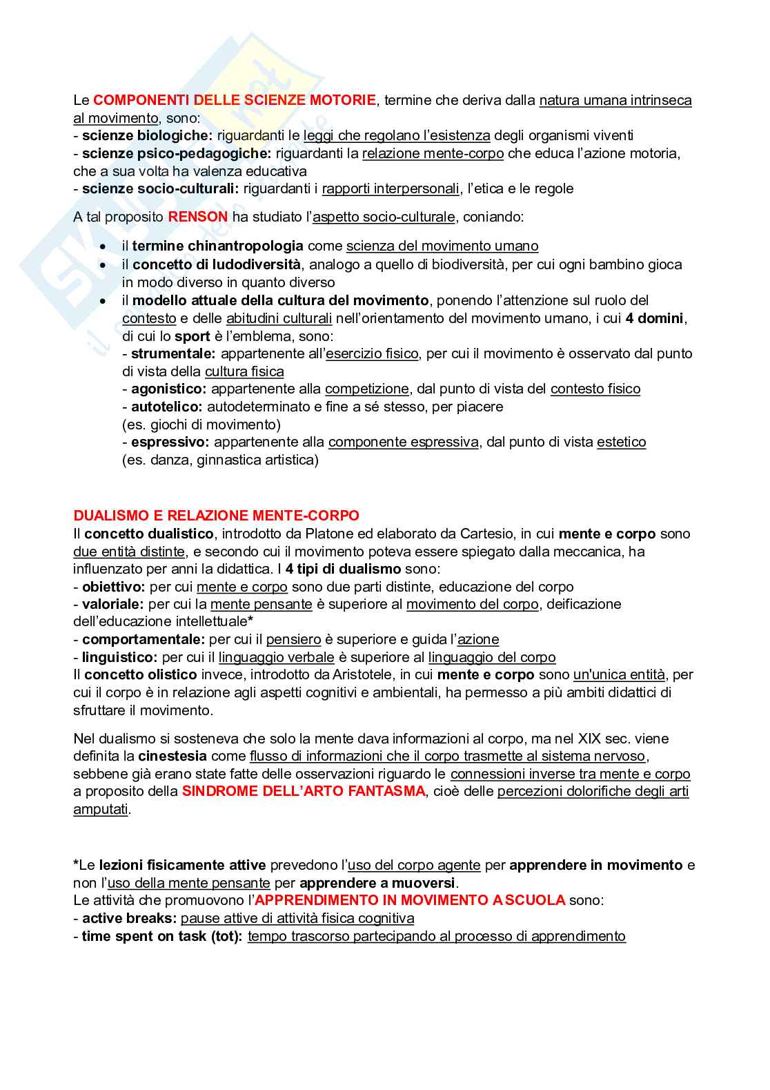 Metodi e didattiche delle attività sportive (B026226) - Kit completo, Appunti, Schemi e Preparazione Orale | SFP Notes Vol. 10 Pag. 1