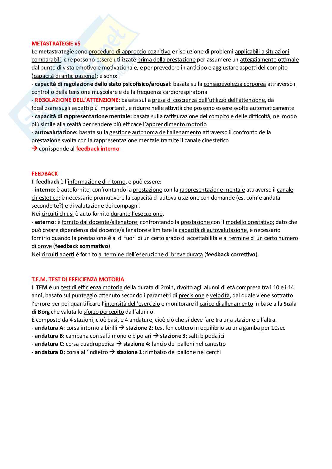Metodi e didattiche delle attività sportive (B026226) - Kit completo, Appunti, Schemi e Preparazione Orale | SFP Notes Vol. 10 Pag. 11
