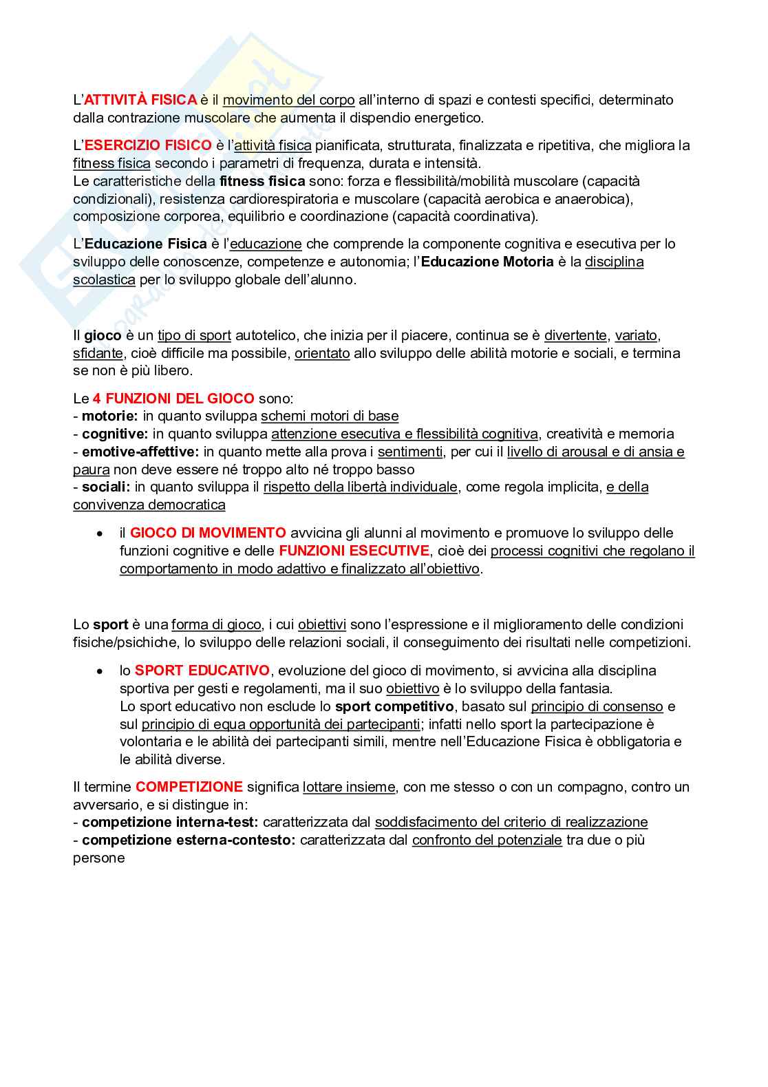 Metodi e didattiche delle attività sportive (B026226) - Kit completo, Appunti, Schemi e Preparazione Orale | SFP Notes Vol. 10 Pag. 2