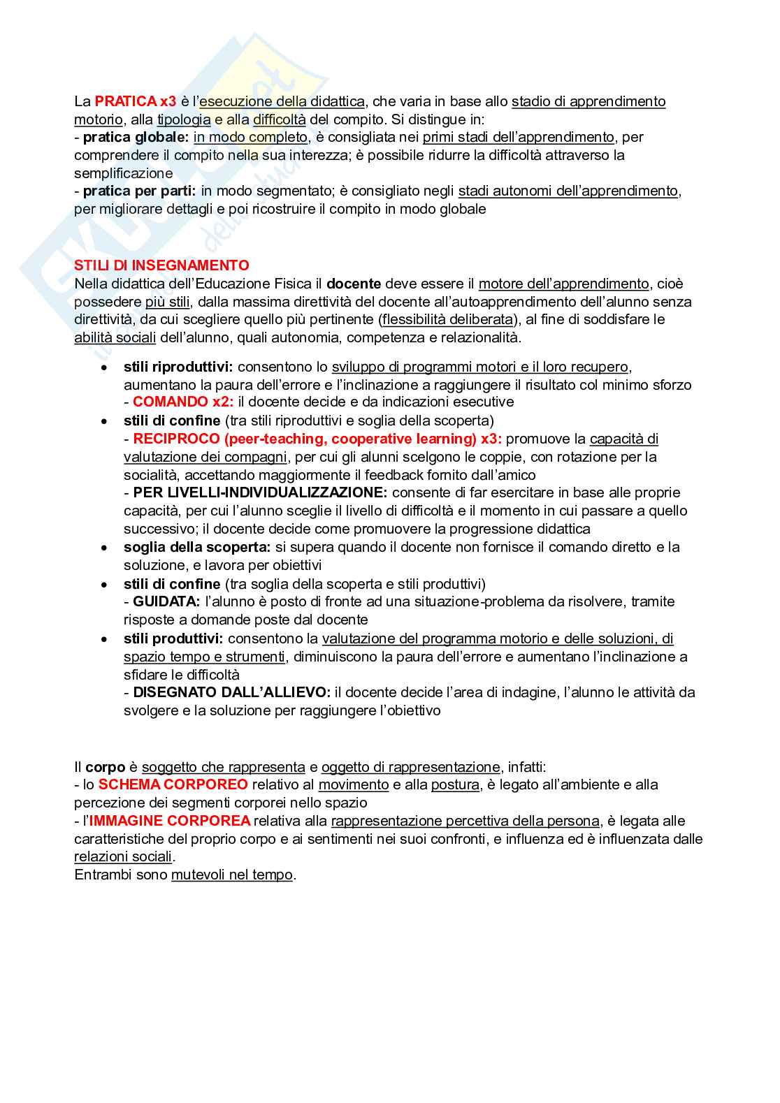 Metodi e didattiche delle attività sportive (B026226) - Kit completo, Appunti, Schemi e Preparazione Orale | SFP Notes Vol. 10 Pag. 6