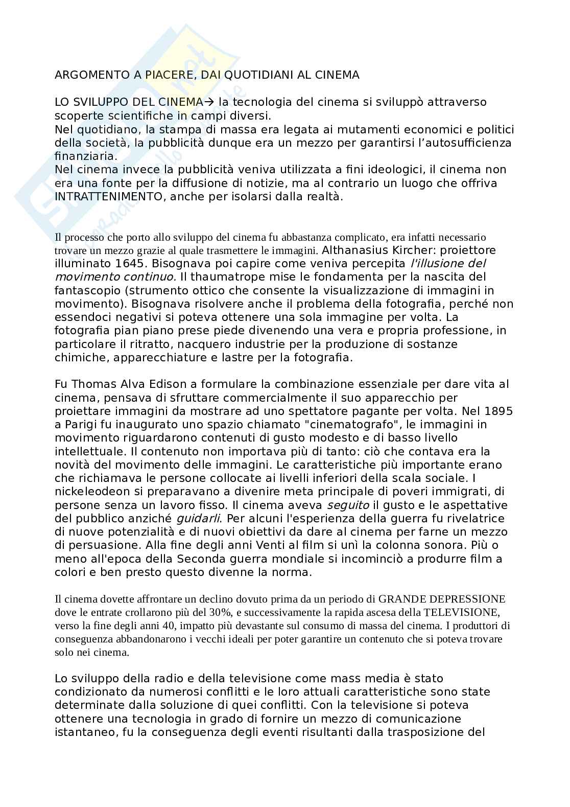 Sviluppo del cinema Pag. 1