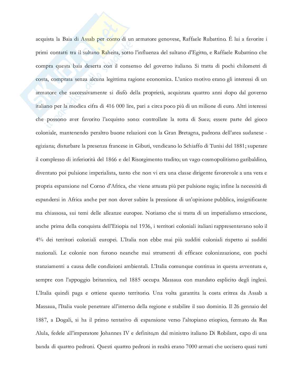 Riassunto esame Storia della politica estera italiana, Prof. Graglia Piero, libro consigliato La politica estera dell'Italia, dallo Stato unitario ai giorni nostri, Mammarella, Cacace Pag. 2