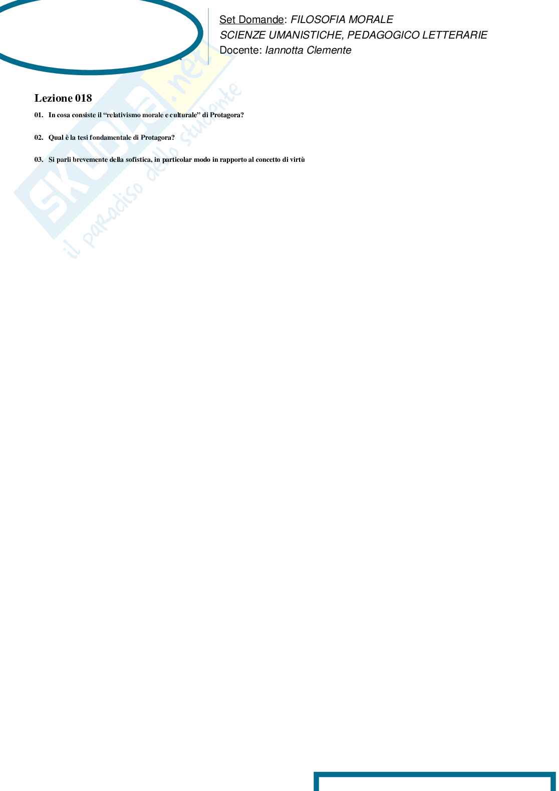 Set domande Filosofia morale Pag. 21