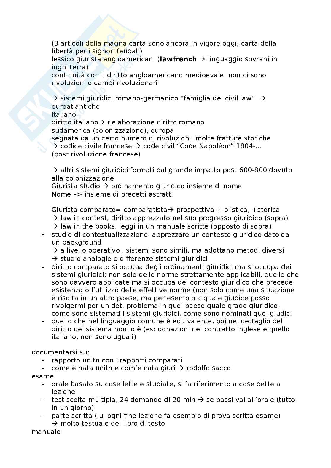 Primi appunti lezioni di Sistemi giuridici comparati Pag. 2