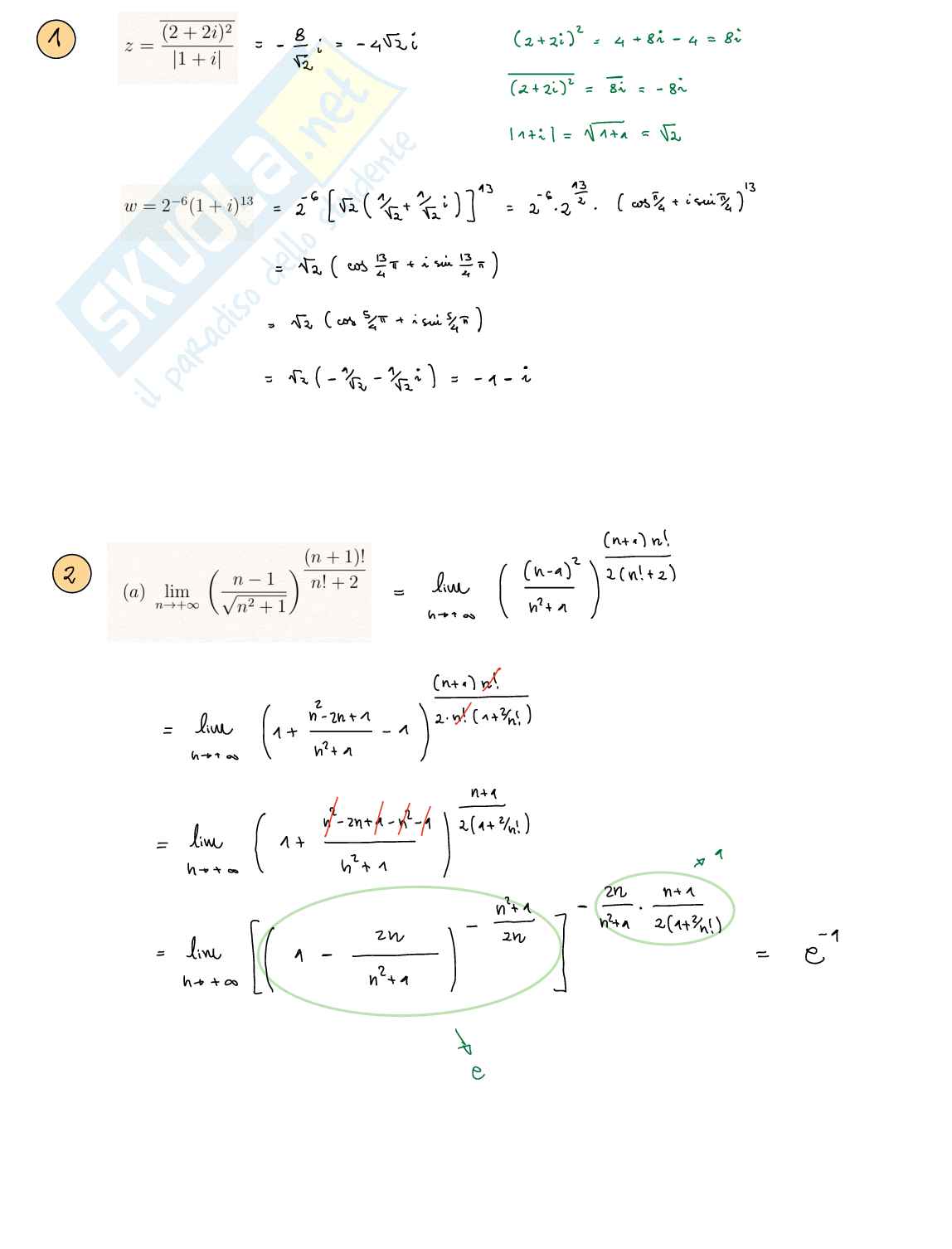 Appello svolto Analisi matematica 1 Pag. 2